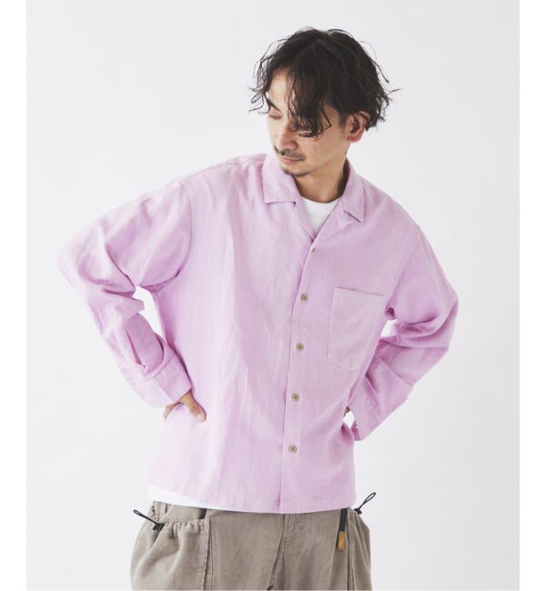 JOURNAL STANDARD relume「European Flax / ヨーロピアンフラックス 製品染め オープンカラーシャツ」|シャツ・ブラウス|