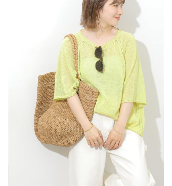 JOURNAL STANDARD relume「PEリネンハーフスリーブプルオーバー」|ニット・セーター|グリーン B