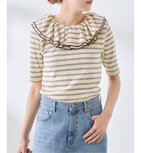 journal standard L'essage「別注 Miller*Uhr Frill Collar S/S カットソー」|Tシャツ・カットソー|