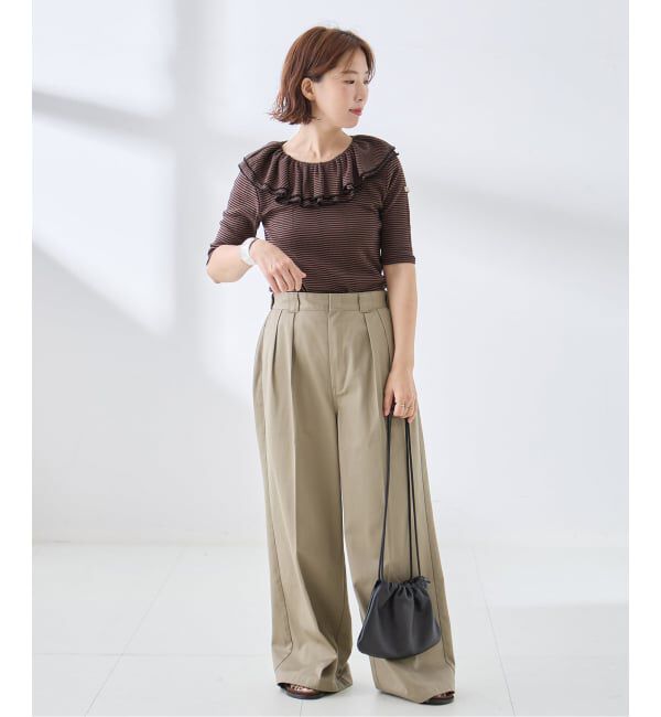 journal standard L'essage「別注 Miller*Uhr Frill Collar S/S カットソー」|Tシャツ・カットソー|
