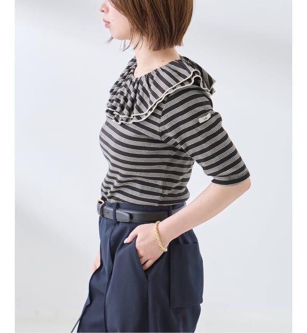 journal standard L'essage「別注 Miller*Uhr Frill Collar S/S カットソー」|Tシャツ・カットソー|
