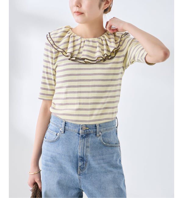 journal standard L'essage「別注 Miller*Uhr Frill Collar S/S カットソー」|Tシャツ・カットソー|イエロー