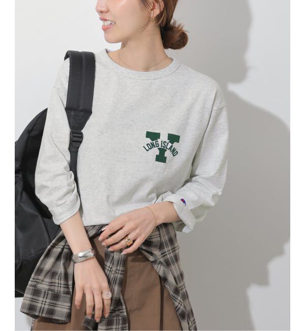 JOURNAL STANDARD relume「別注【MAKI&times;Champion/チャンピオン】ロングスリーブTEE」|Tシャツ・カットソー|グレー