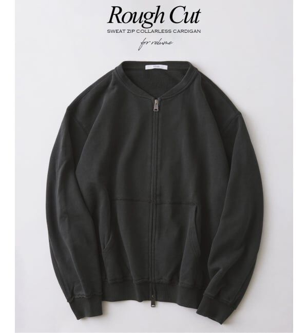 JOURNAL STANDARD relume「ラフカット ノーカラー スウェット カーディガン」|カーディガン|ブラック B