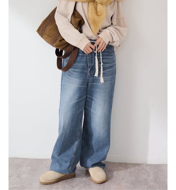 FRAMeWORK「BIG JOHN&times;BETTER THAN GOOD SLEEK WIDE LEG デニム」|デニム|ブルー A