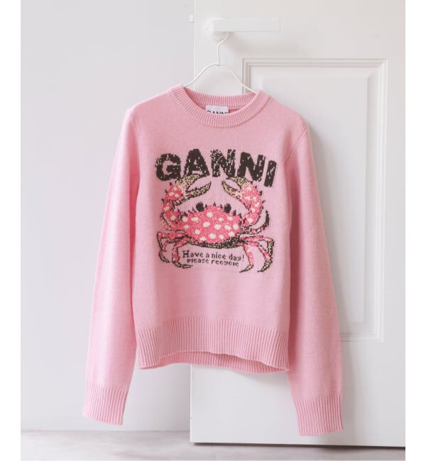 U by SPICK&SPAN「《新宿・WEB限定》GANNI / ガニー Graphic Wool Sweater Crab」|ニット・セーター|