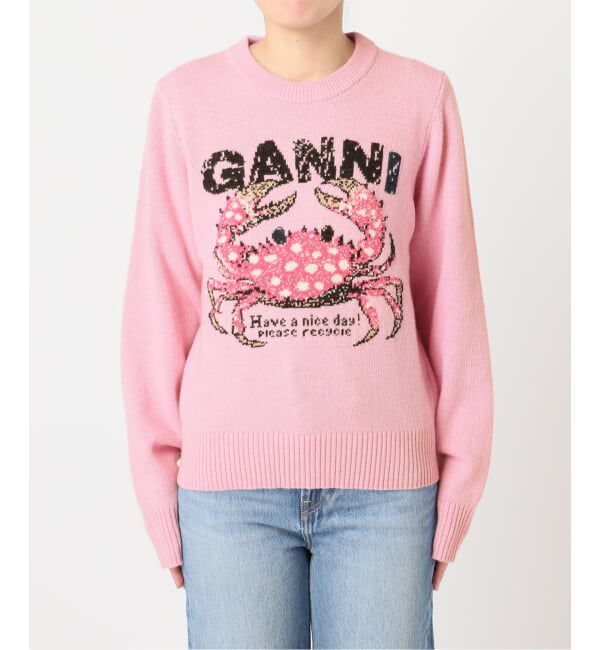 U by SPICK&SPAN「《新宿・WEB限定》GANNI / ガニー Graphic Wool Sweater Crab」|ニット・セーター|
