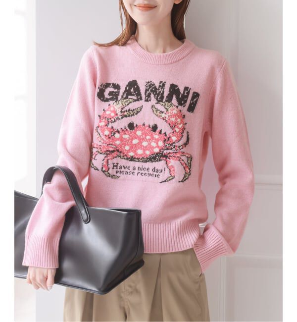 U by SPICK&SPAN「《新宿・WEB限定》GANNI / ガニー Graphic Wool Sweater Crab」|ニット・セーター|