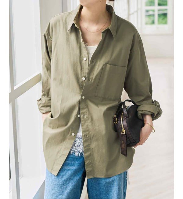 Spick and Span「ソフトオックスルーズシャツ」|シャツ・ブラウス|カーキ