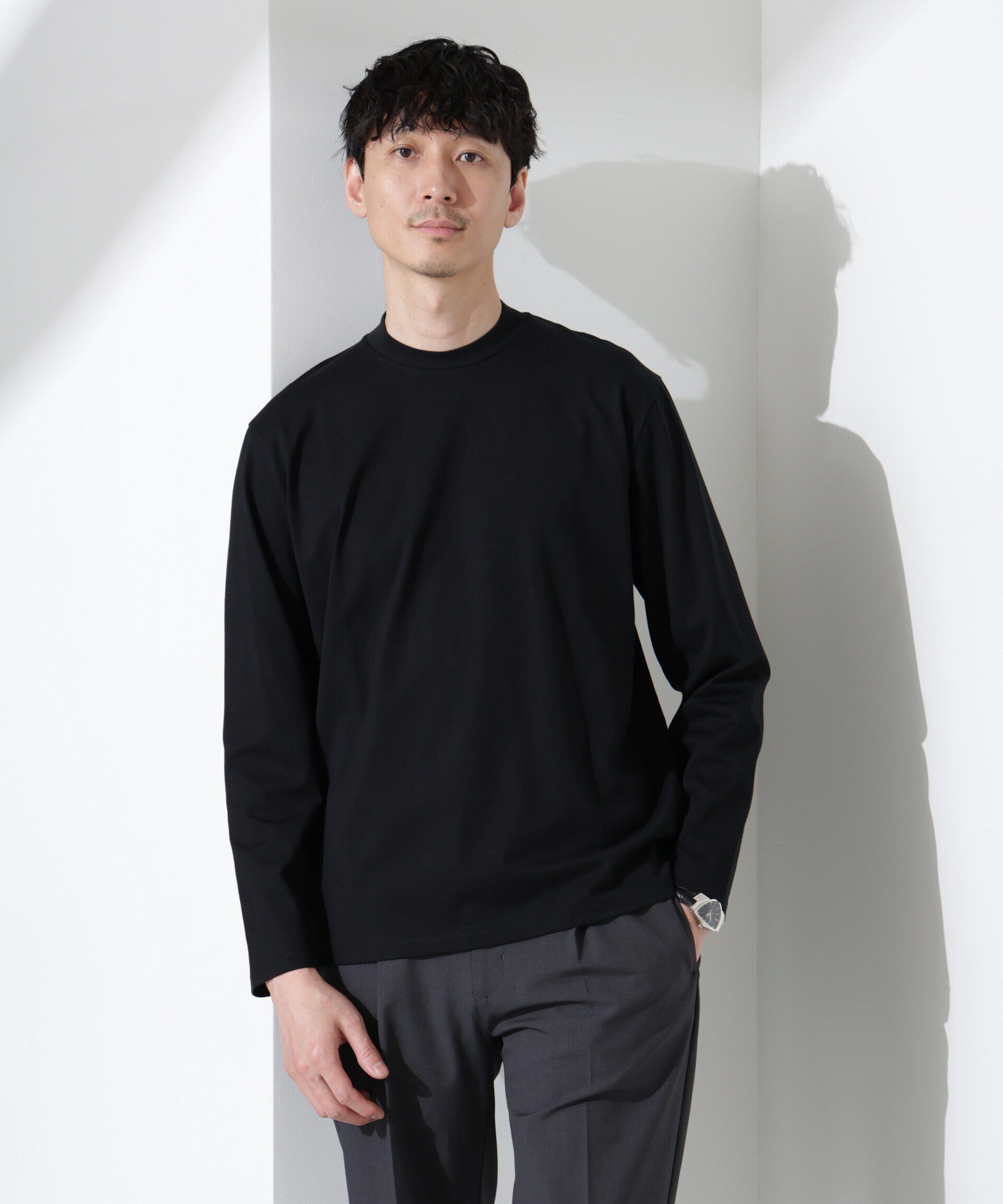 NANO universe「ジャケT(R) クルーネック 長袖」|Tシャツ・カットソー|