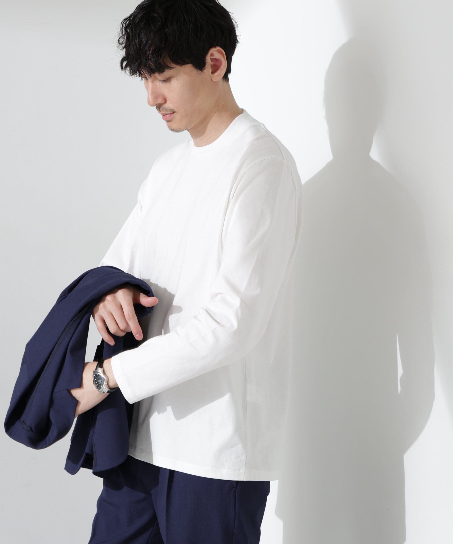 NANO universe「ジャケT(R) クルーネック 長袖」|Tシャツ・カットソー|