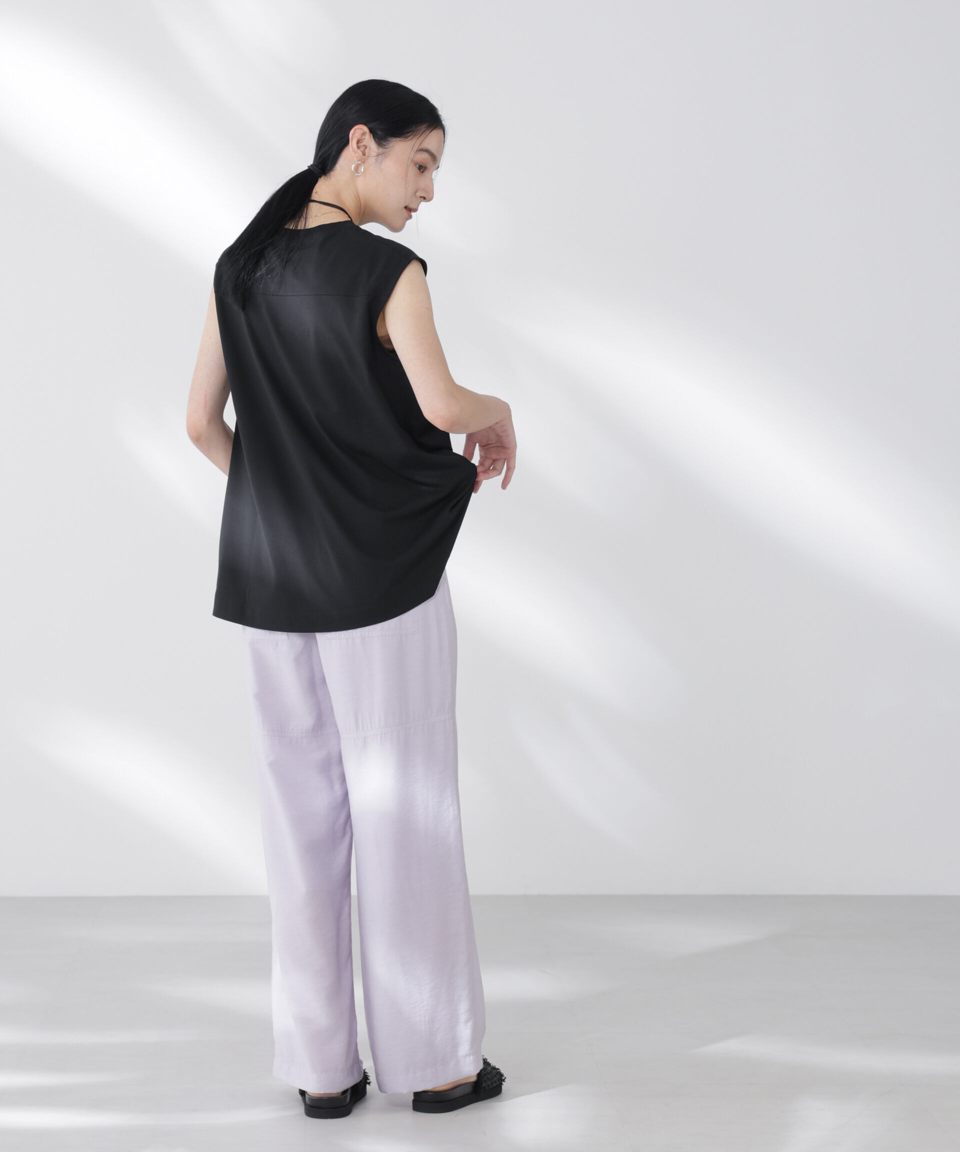 NANO universe「NANOFINE強撚コットンノースリーブトップス」|Tシャツ・カットソー|