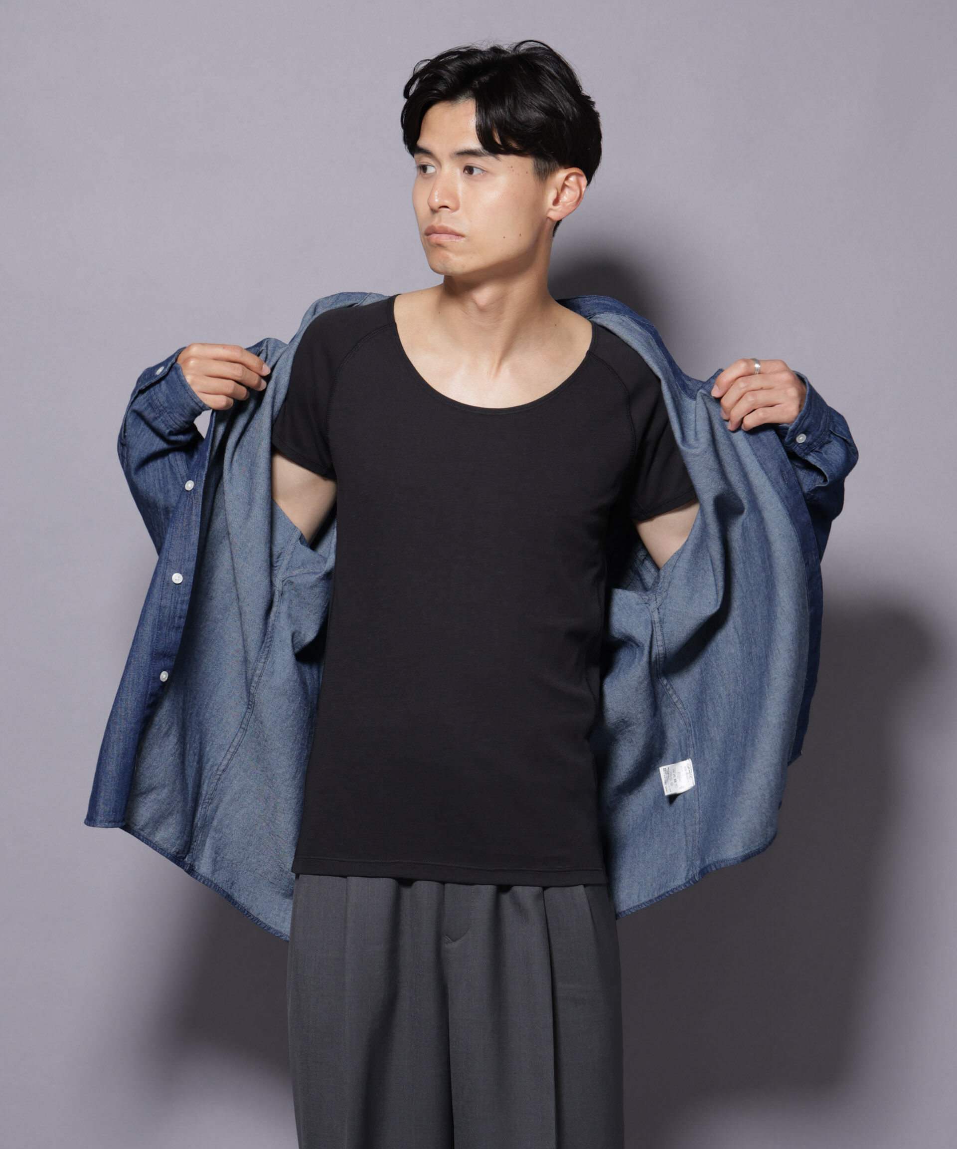 NANO universe「Anti Soaked(R)  Plus インナーTシャツ 半袖」|Tシャツ・カットソー|