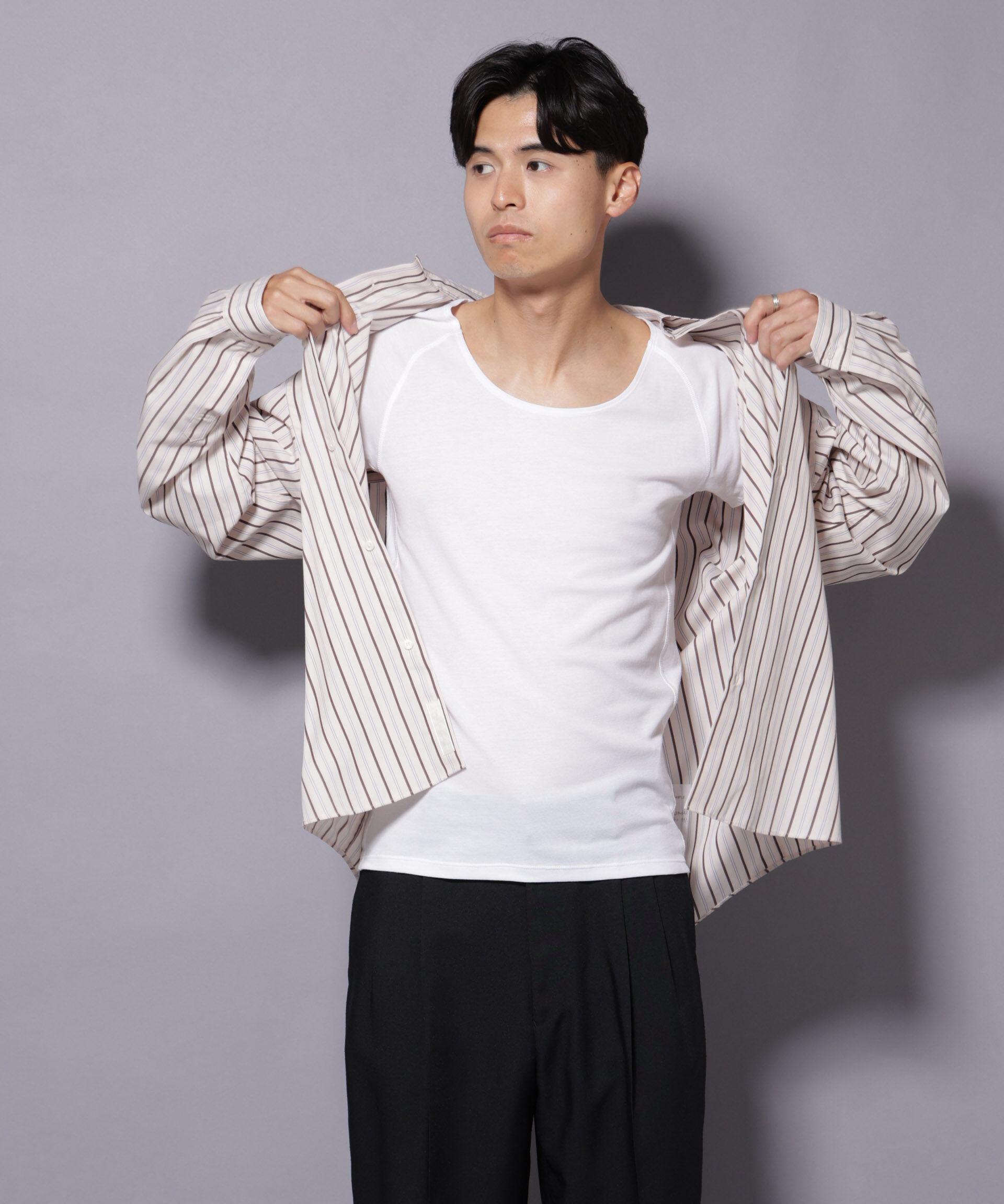 NANO universe「Anti Soaked(R)  Plus インナーTシャツ 半袖」|Tシャツ・カットソー|