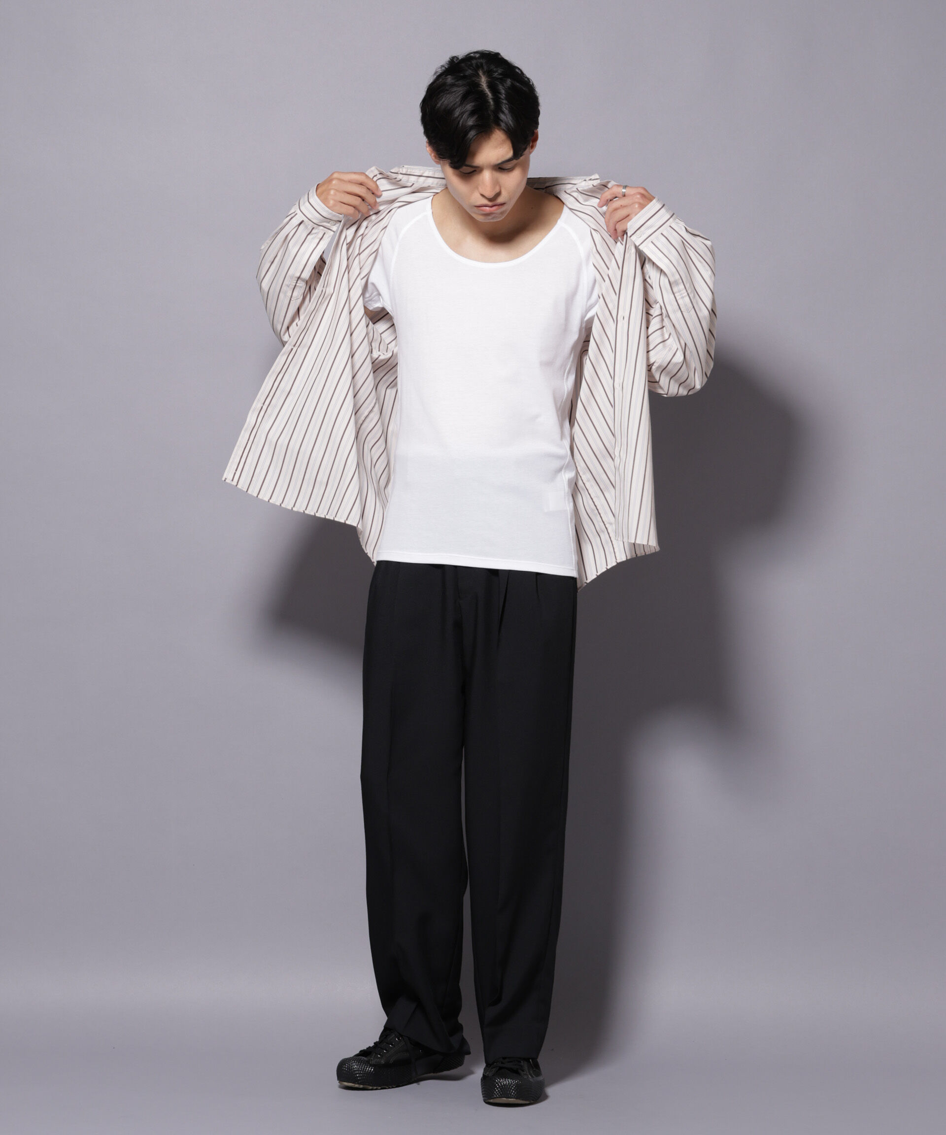 NANO universe「Anti Soaked(R)  Plus インナーTシャツ 半袖」|Tシャツ・カットソー|