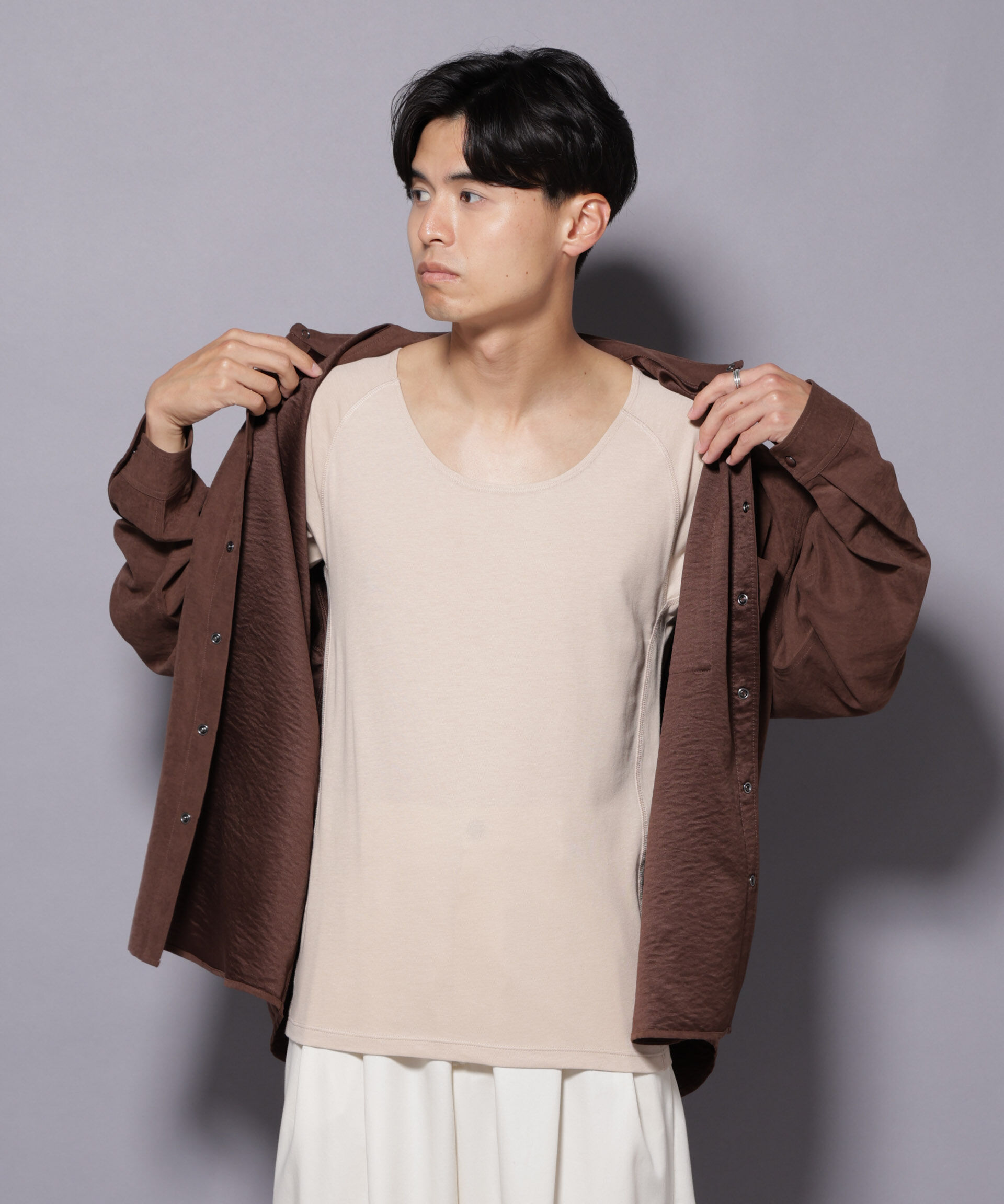 NANO universe「Anti Soaked(R)  Plus インナーTシャツ 半袖」|Tシャツ・カットソー|