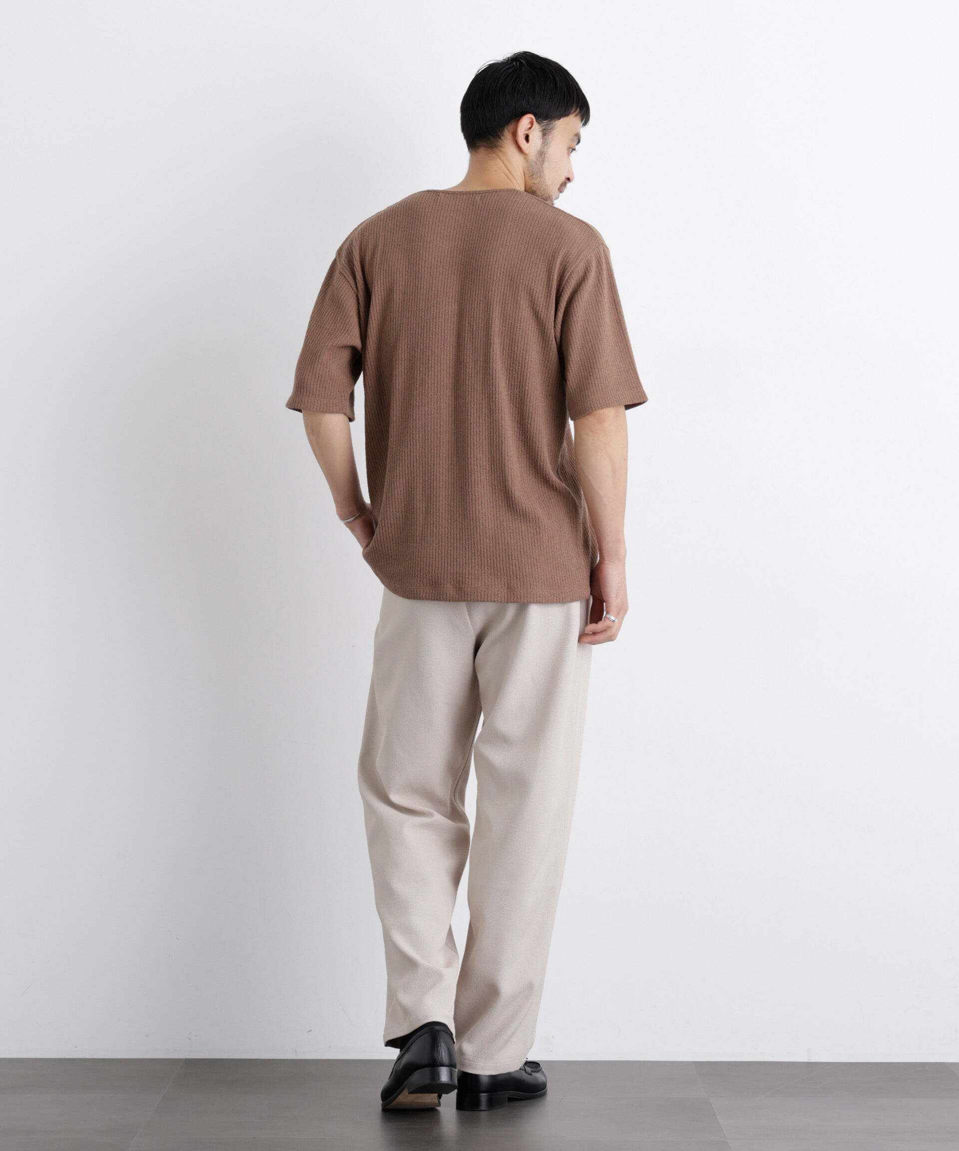nano･universe「強撚ループヤーン針抜きストレッチ Tシャツ」|Tシャツ・カットソー|