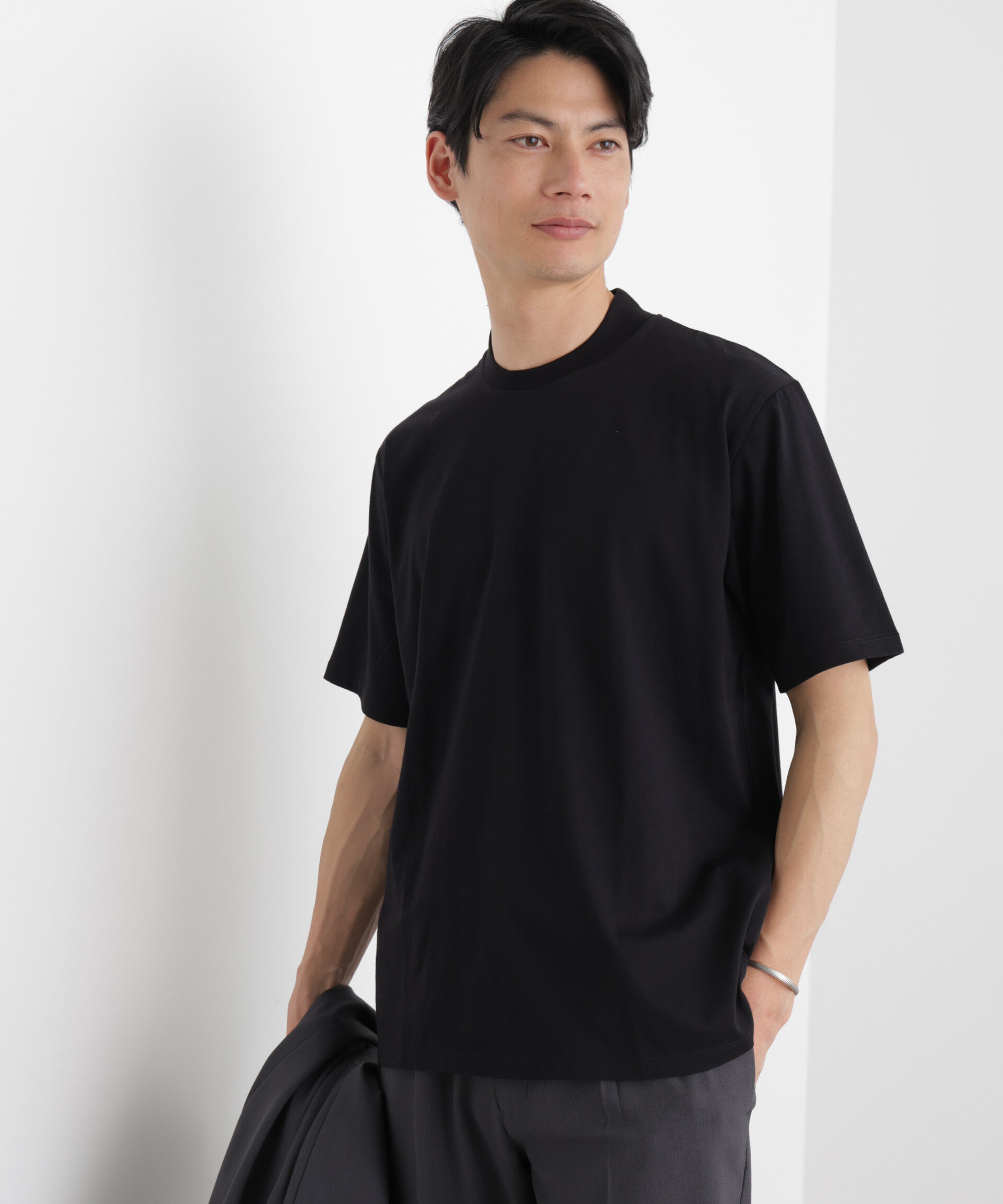 NANO universe「ジャケT(R) クルーネック 半袖」|Tシャツ・カットソー|