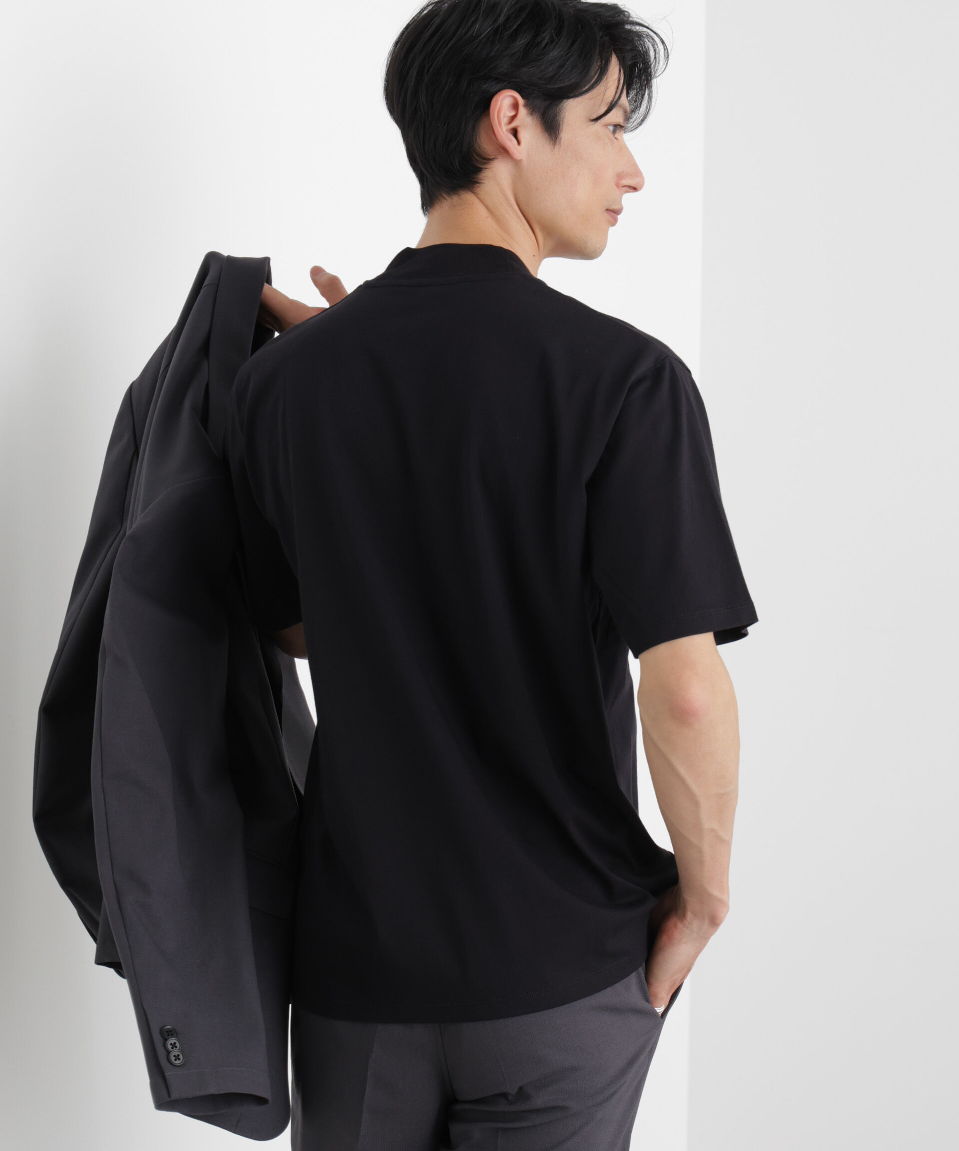 NANO universe「ジャケT(R) クルーネック 半袖」|Tシャツ・カットソー|