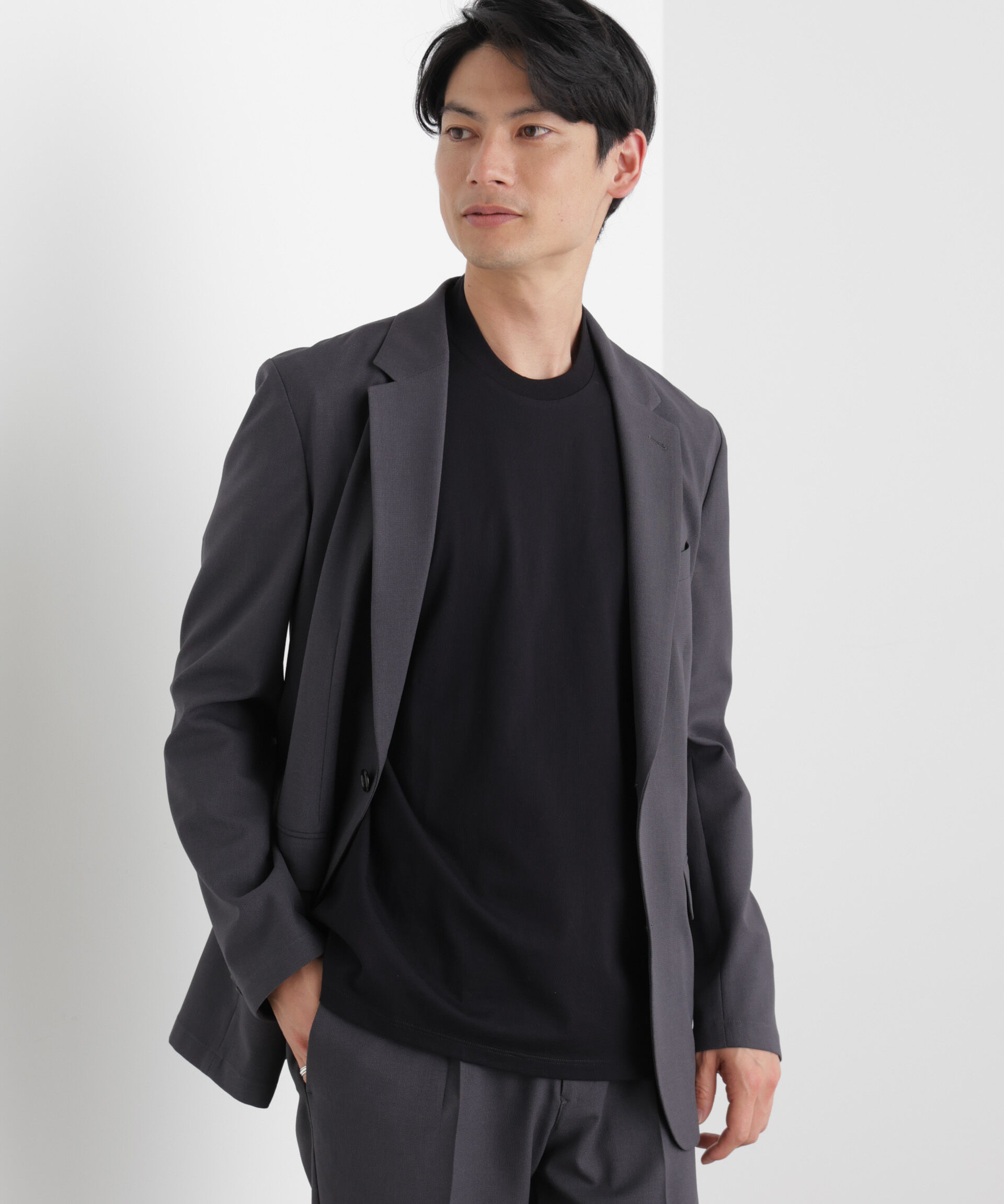 NANO universe「ジャケT(R) クルーネック 半袖」|Tシャツ・カットソー|