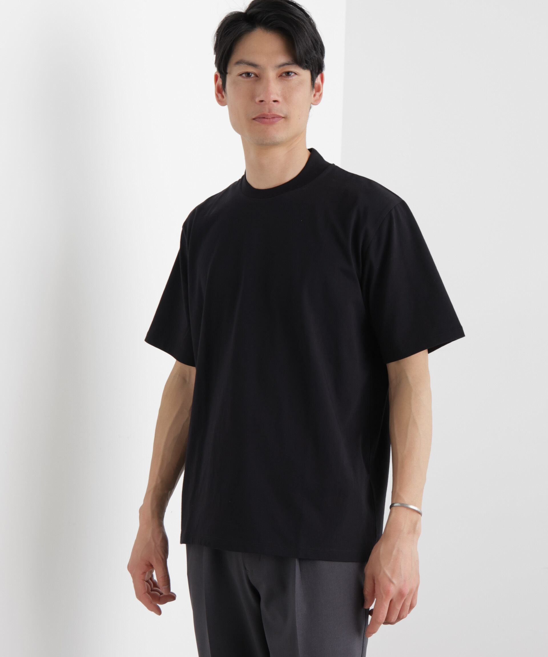 NANO universe「ジャケT(R) クルーネック 半袖」|Tシャツ・カットソー|