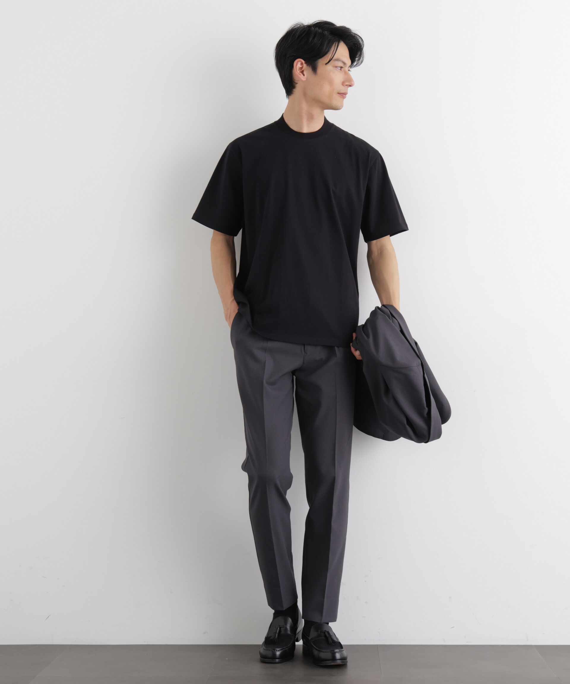 NANO universe「ジャケT(R) クルーネック 半袖」|Tシャツ・カットソー|