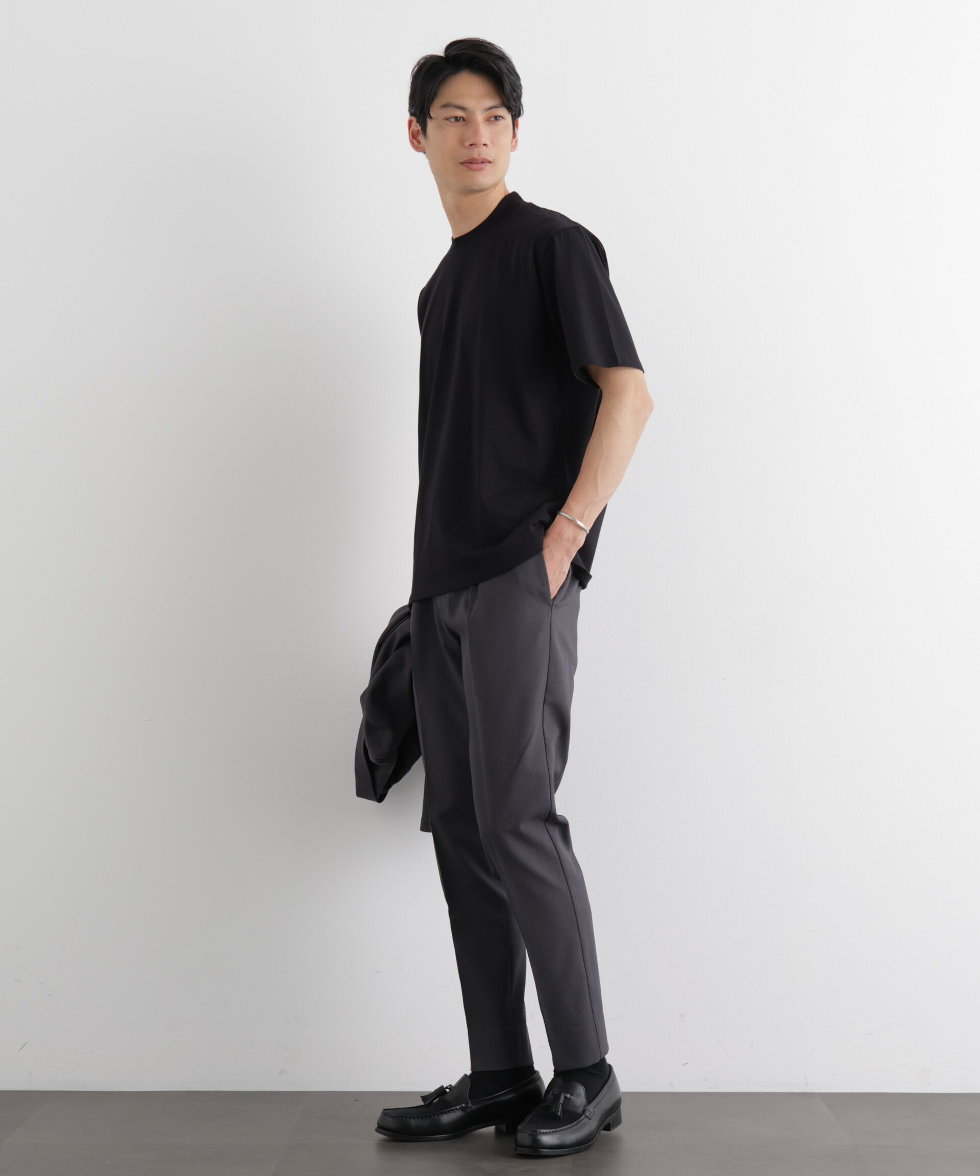 NANO universe「ジャケT(R) クルーネック 半袖」|Tシャツ・カットソー|