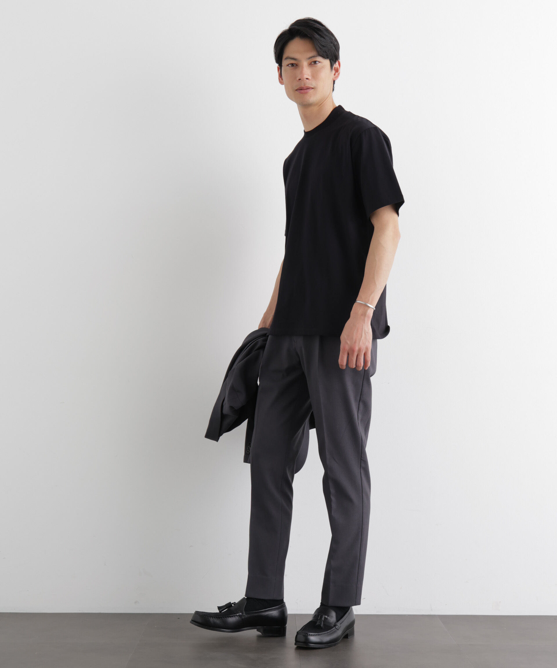 NANO universe「ジャケT(R) クルーネック 半袖」|Tシャツ・カットソー|