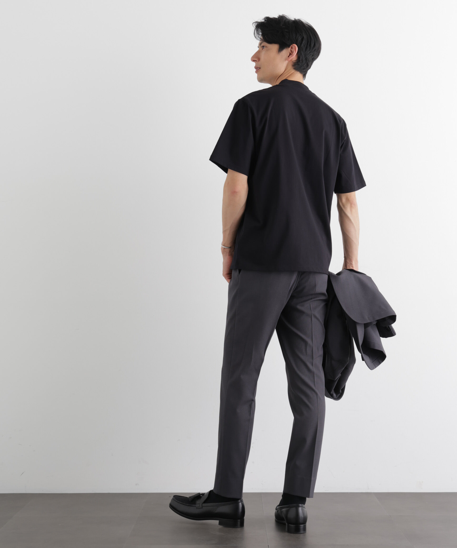 NANO universe「ジャケT(R) クルーネック 半袖」|Tシャツ・カットソー|