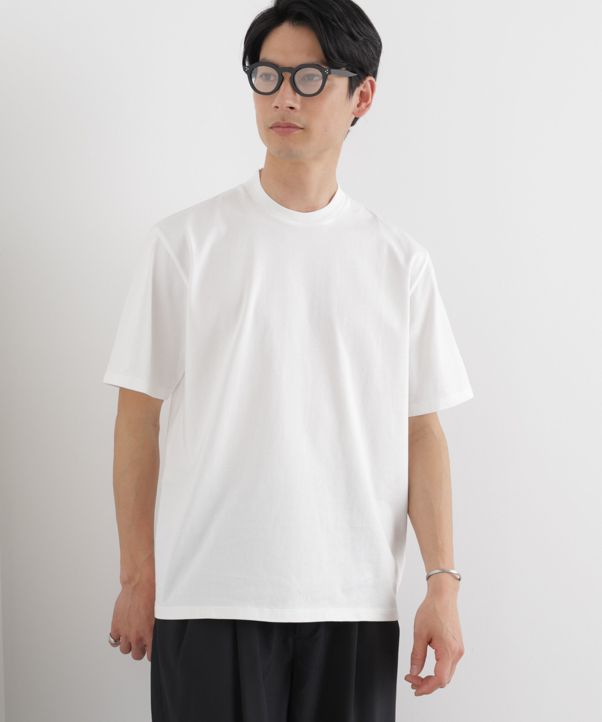NANO universe「ジャケT(R) クルーネック 半袖」|Tシャツ・カットソー|
