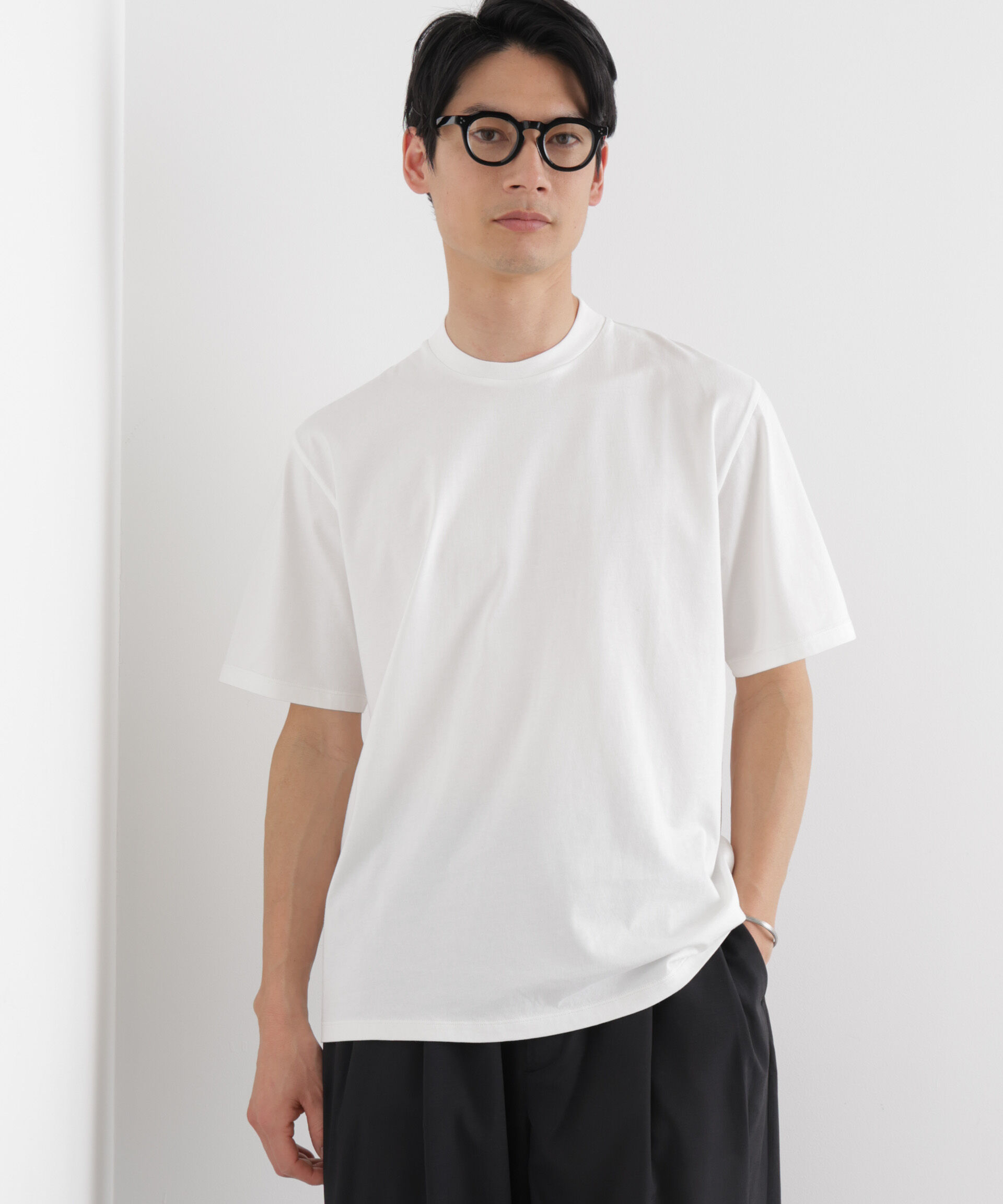 NANO universe「ジャケT(R) クルーネック 半袖」|Tシャツ・カットソー|