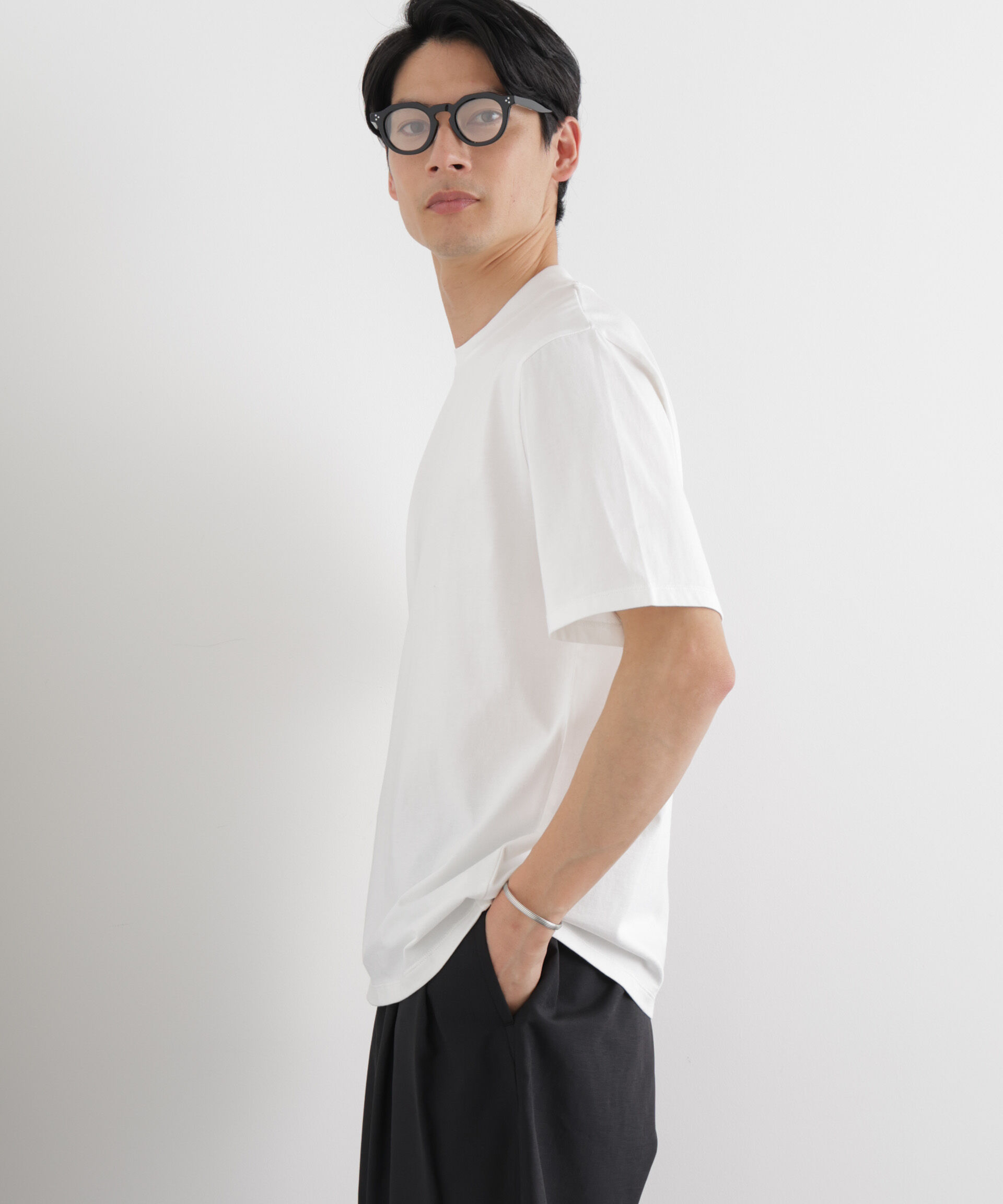 NANO universe「ジャケT(R) クルーネック 半袖」|Tシャツ・カットソー|