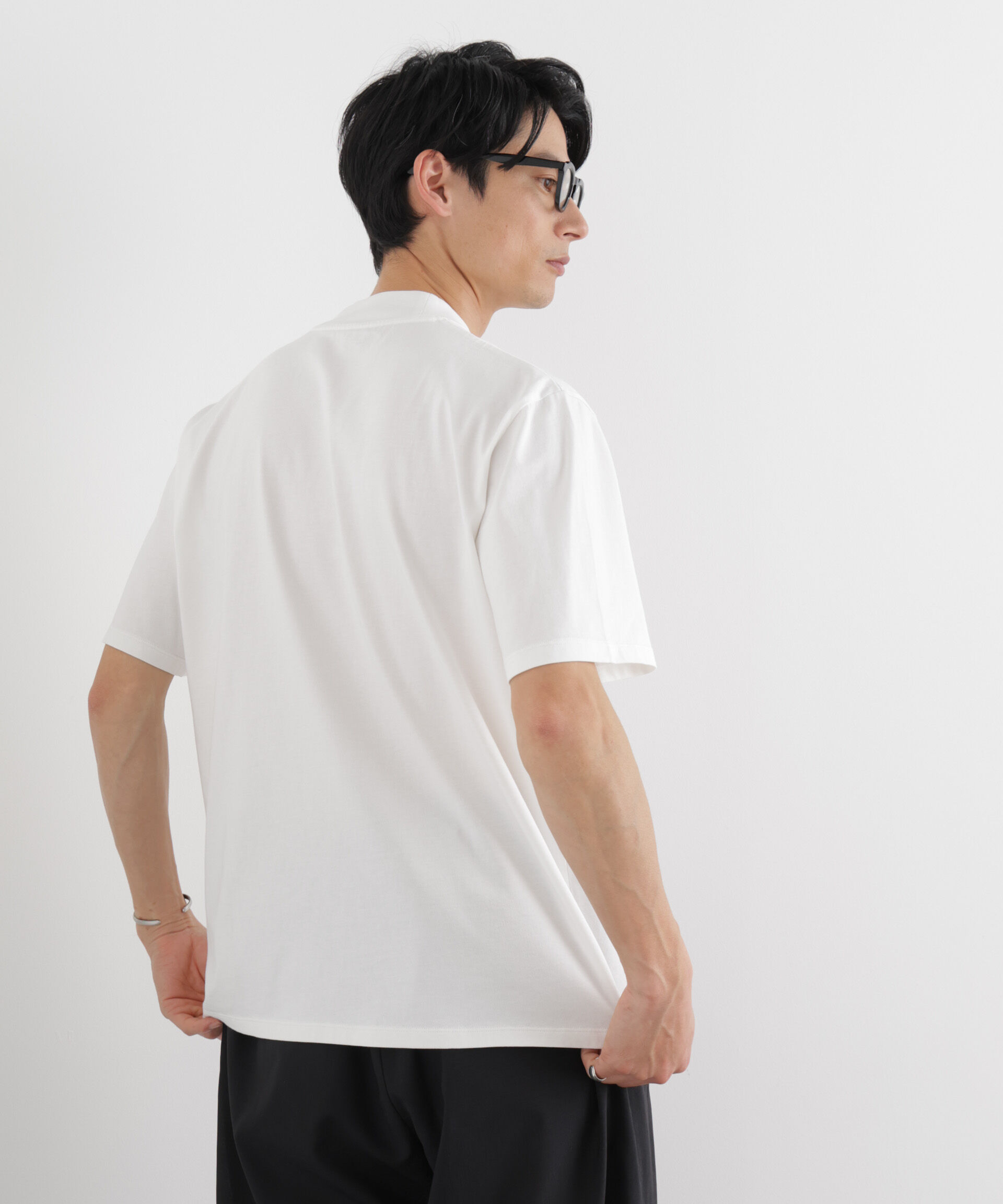 NANO universe「ジャケT(R) クルーネック 半袖」|Tシャツ・カットソー|