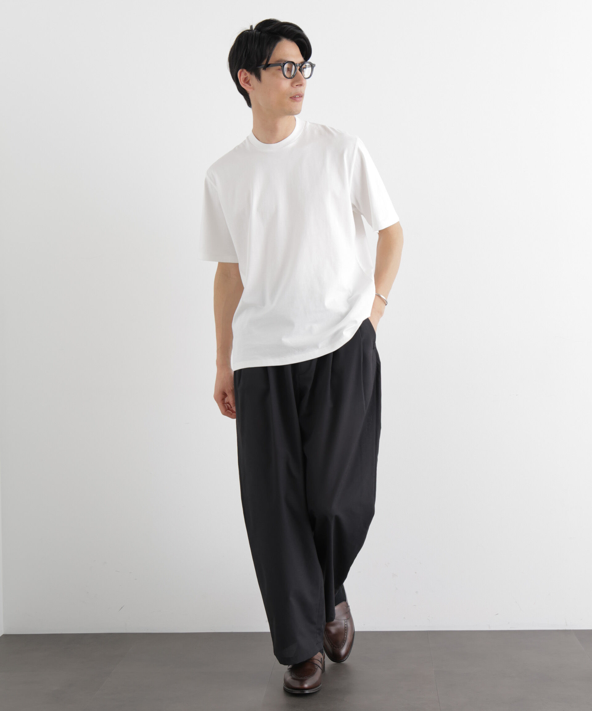 NANO universe「ジャケT(R) クルーネック 半袖」|Tシャツ・カットソー|