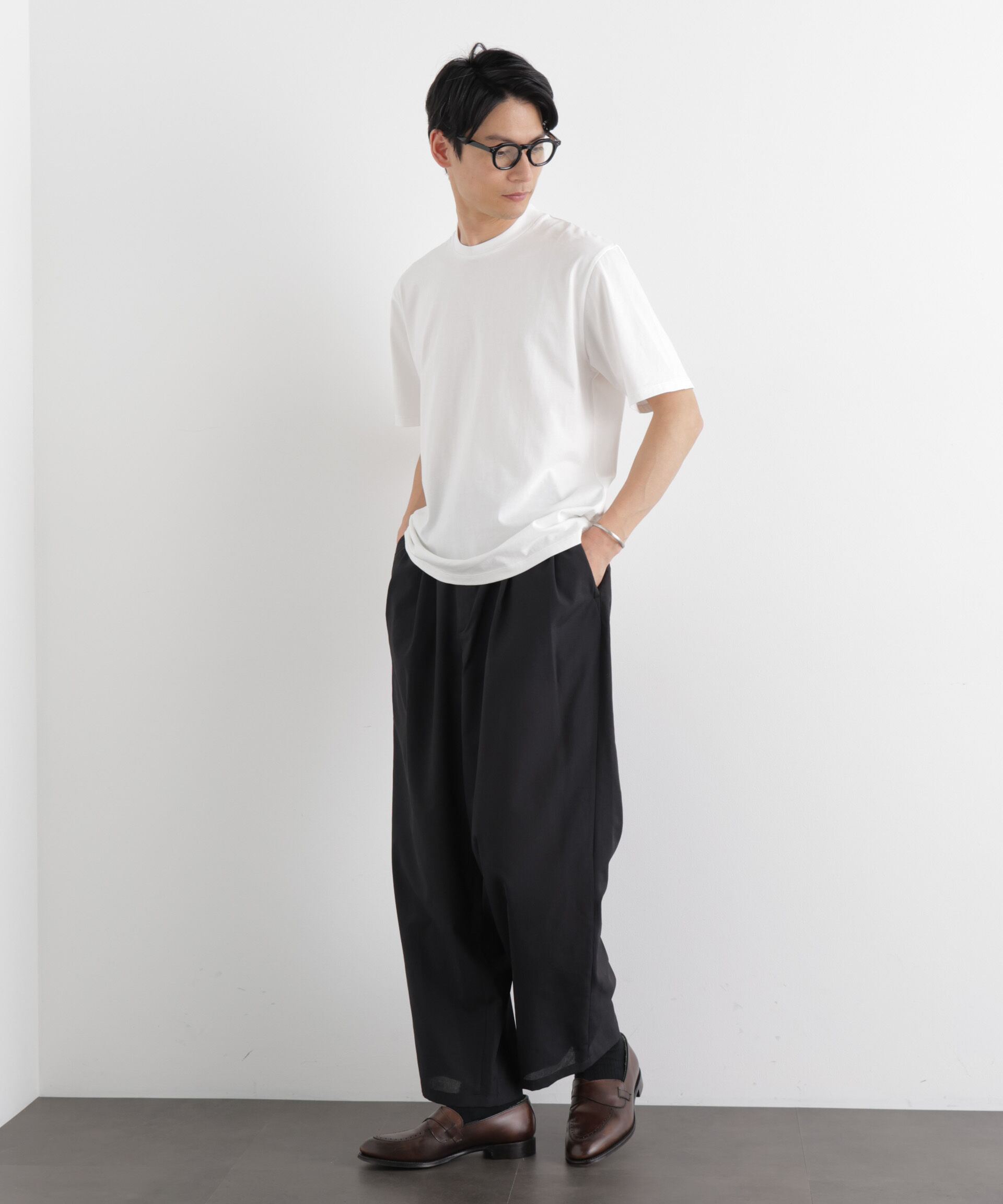 NANO universe「ジャケT(R) クルーネック 半袖」|Tシャツ・カットソー|