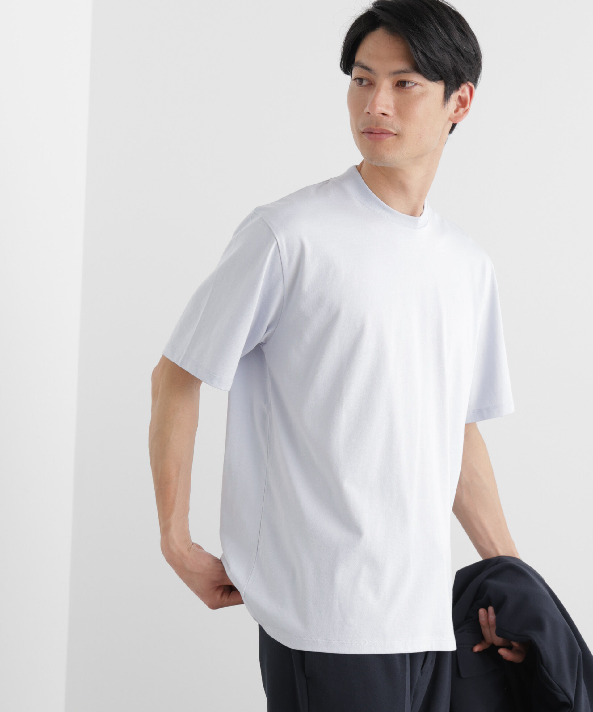 NANO universe「ジャケT(R) クルーネック 半袖」|Tシャツ・カットソー|サックス5