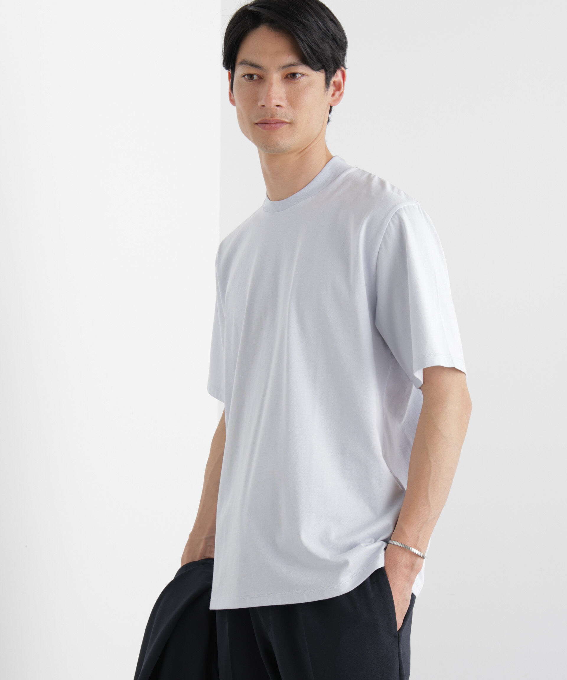 NANO universe「ジャケT(R) クルーネック 半袖」|Tシャツ・カットソー|