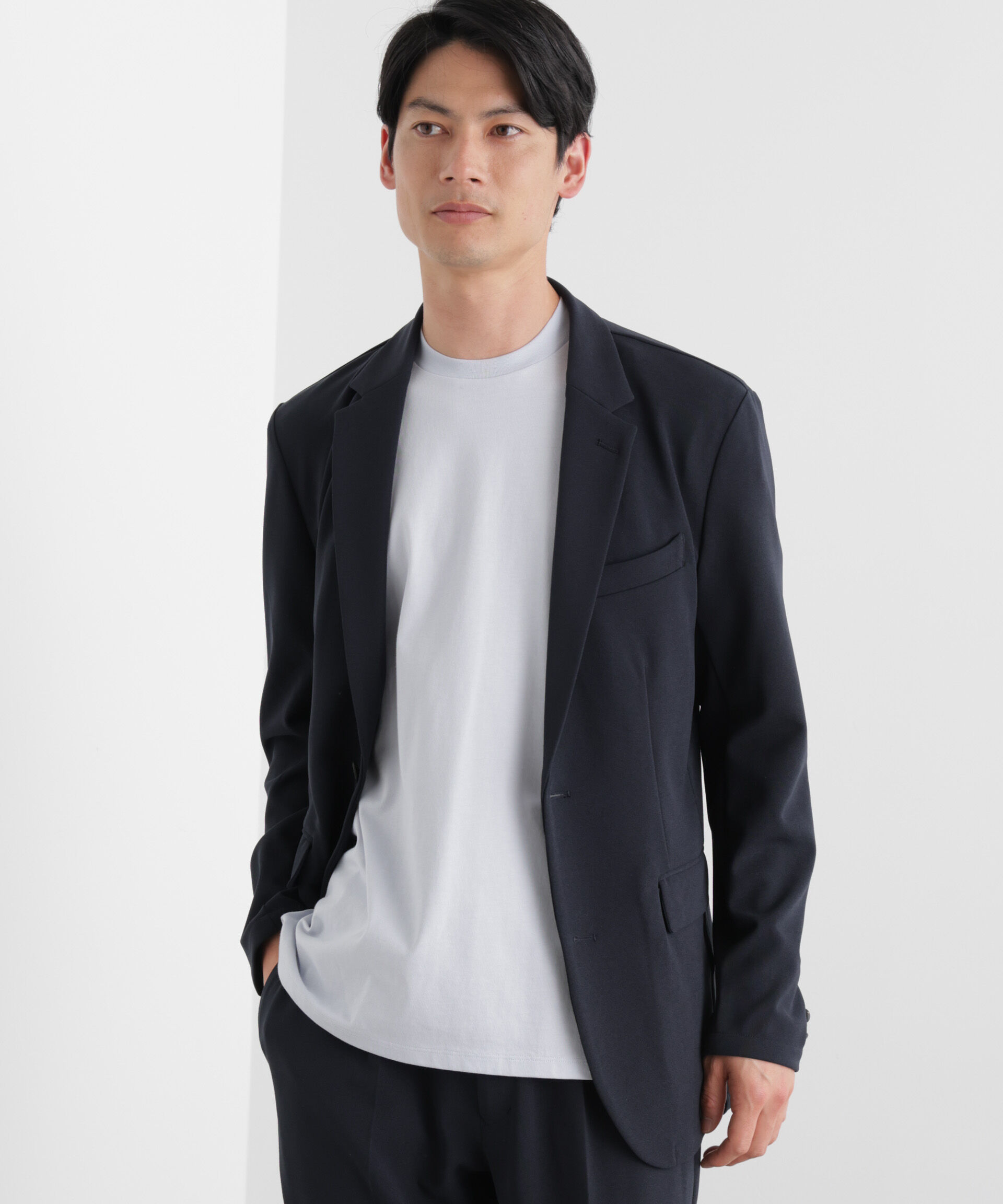 NANO universe「ジャケT(R) クルーネック 半袖」|Tシャツ・カットソー|