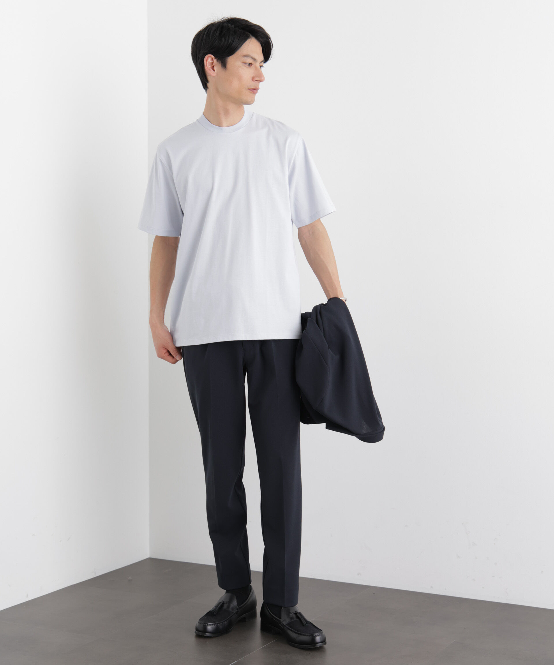 NANO universe「ジャケT(R) クルーネック 半袖」|Tシャツ・カットソー|