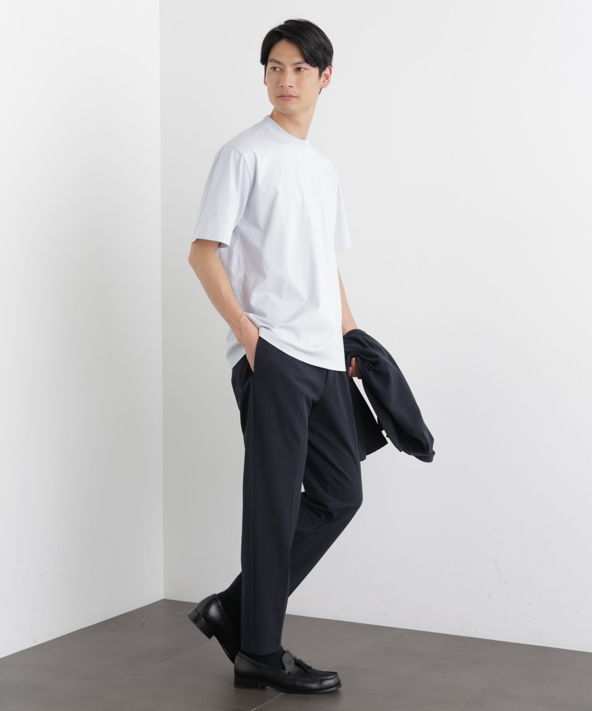 NANO universe「ジャケT(R) クルーネック 半袖」|Tシャツ・カットソー|