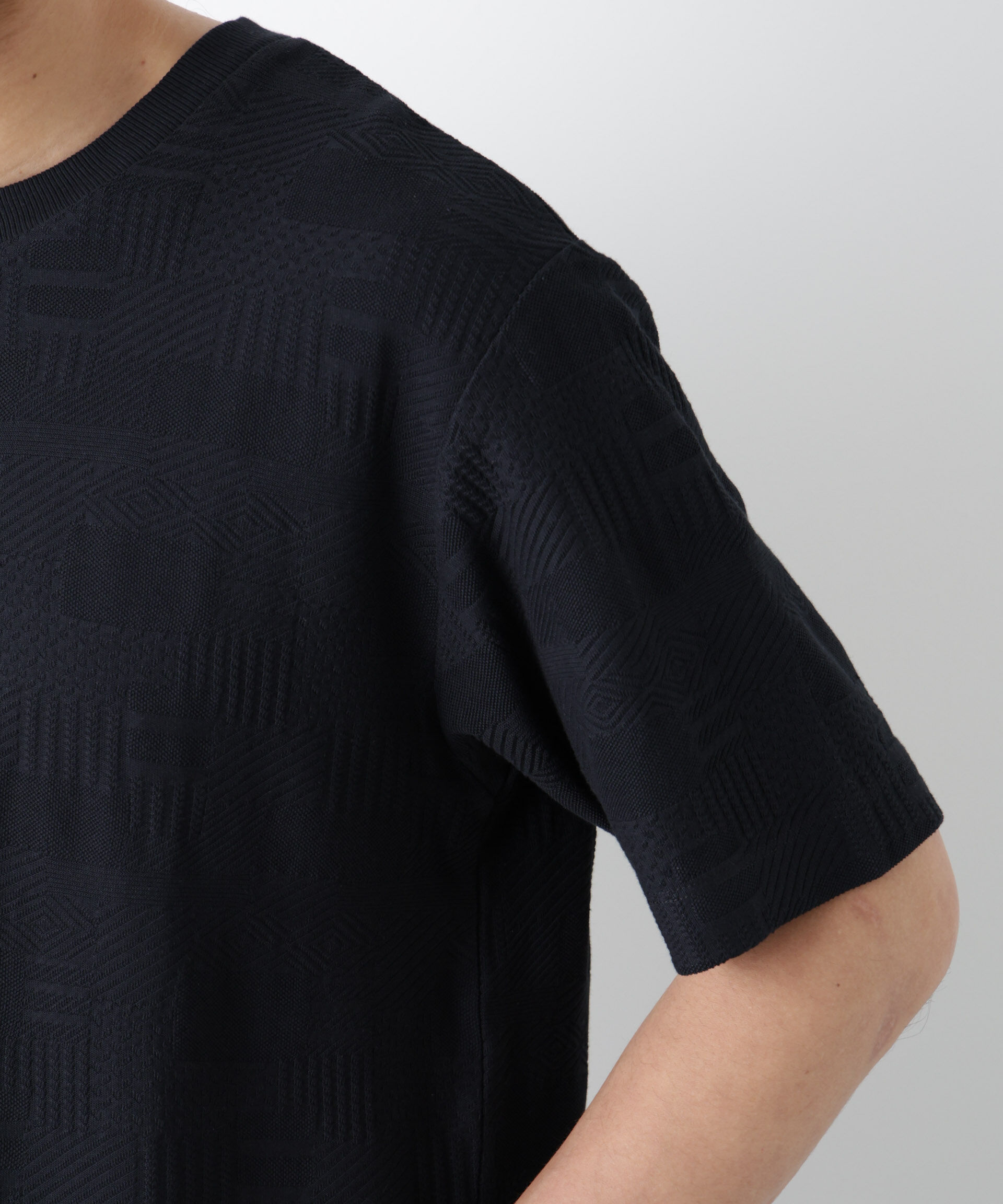 NANO universe「リンクスジャガードTシャツ 半袖」|Tシャツ・カットソー|