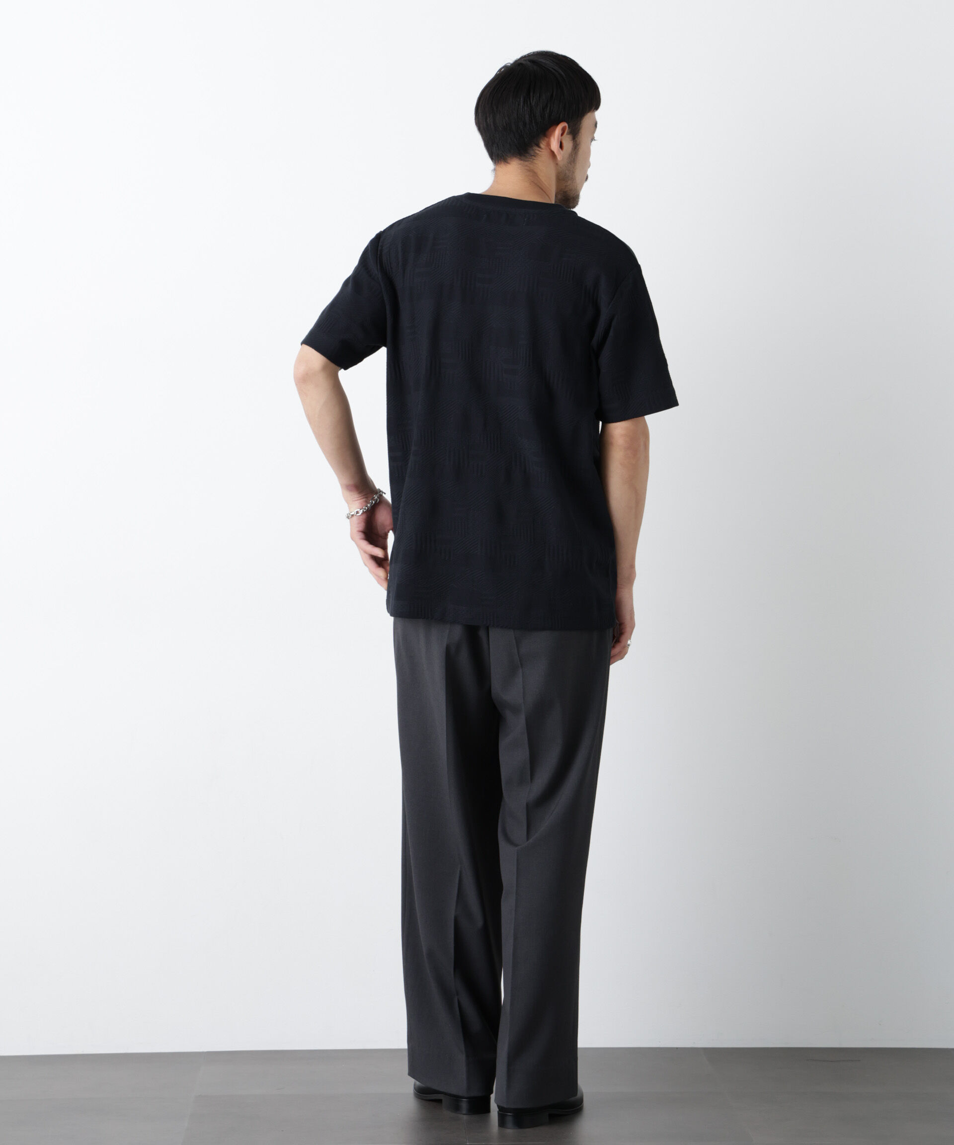 NANO universe「リンクスジャガードTシャツ 半袖」|Tシャツ・カットソー|