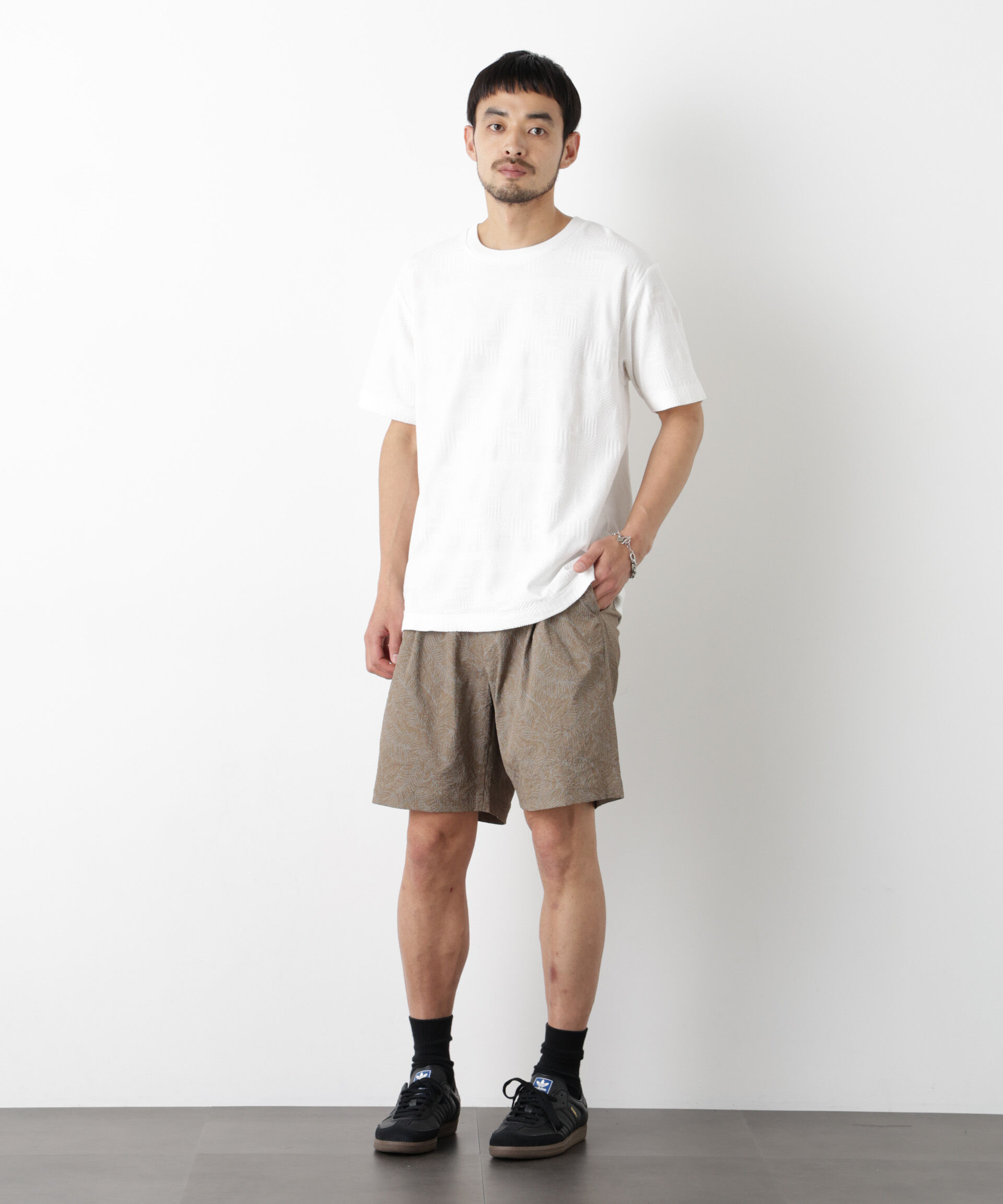 NANO universe「リンクスジャガードTシャツ 半袖」|Tシャツ・カットソー|