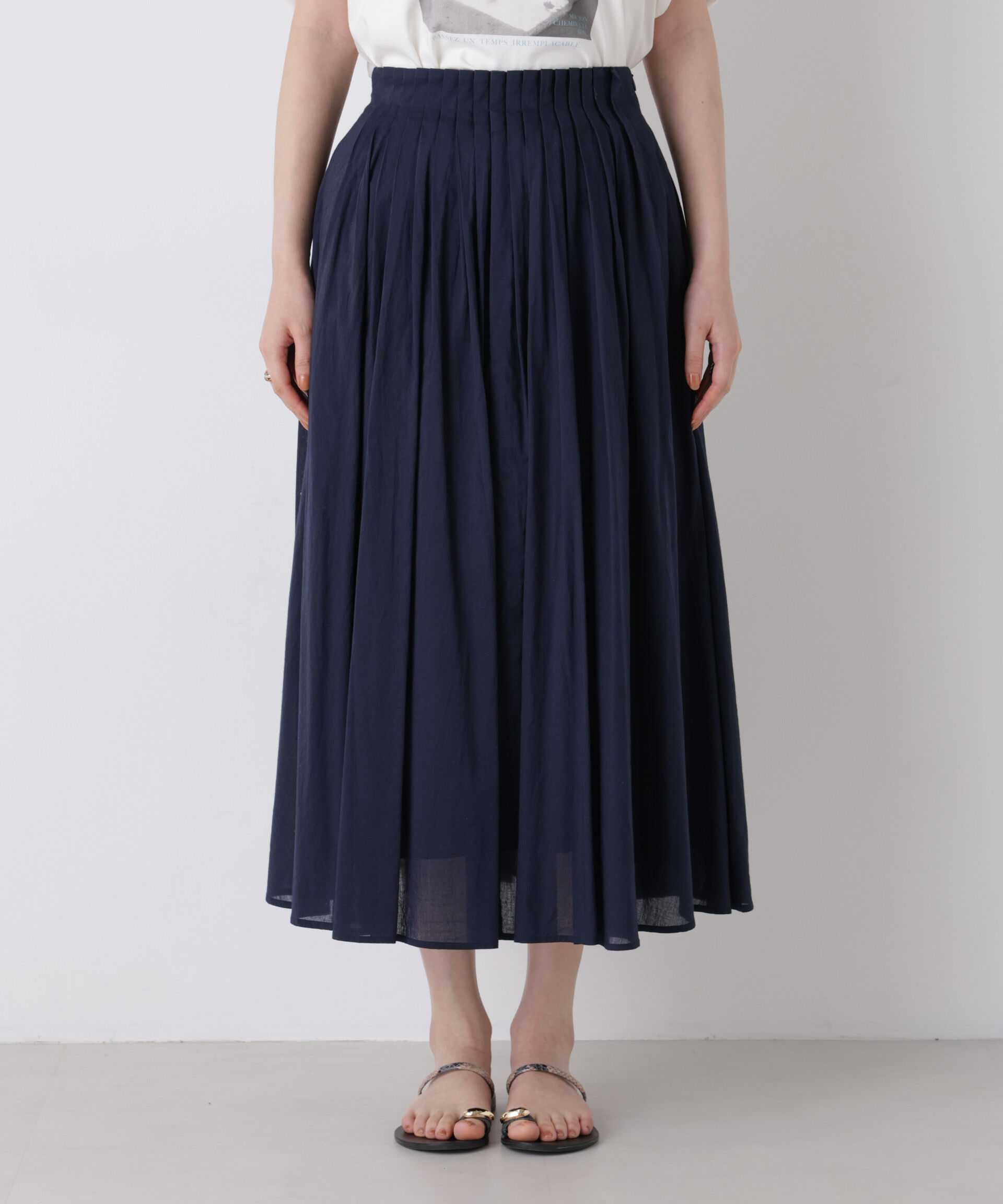 NANO universe「made in india タックフレアスカート(セットアップ可)」|スカート|