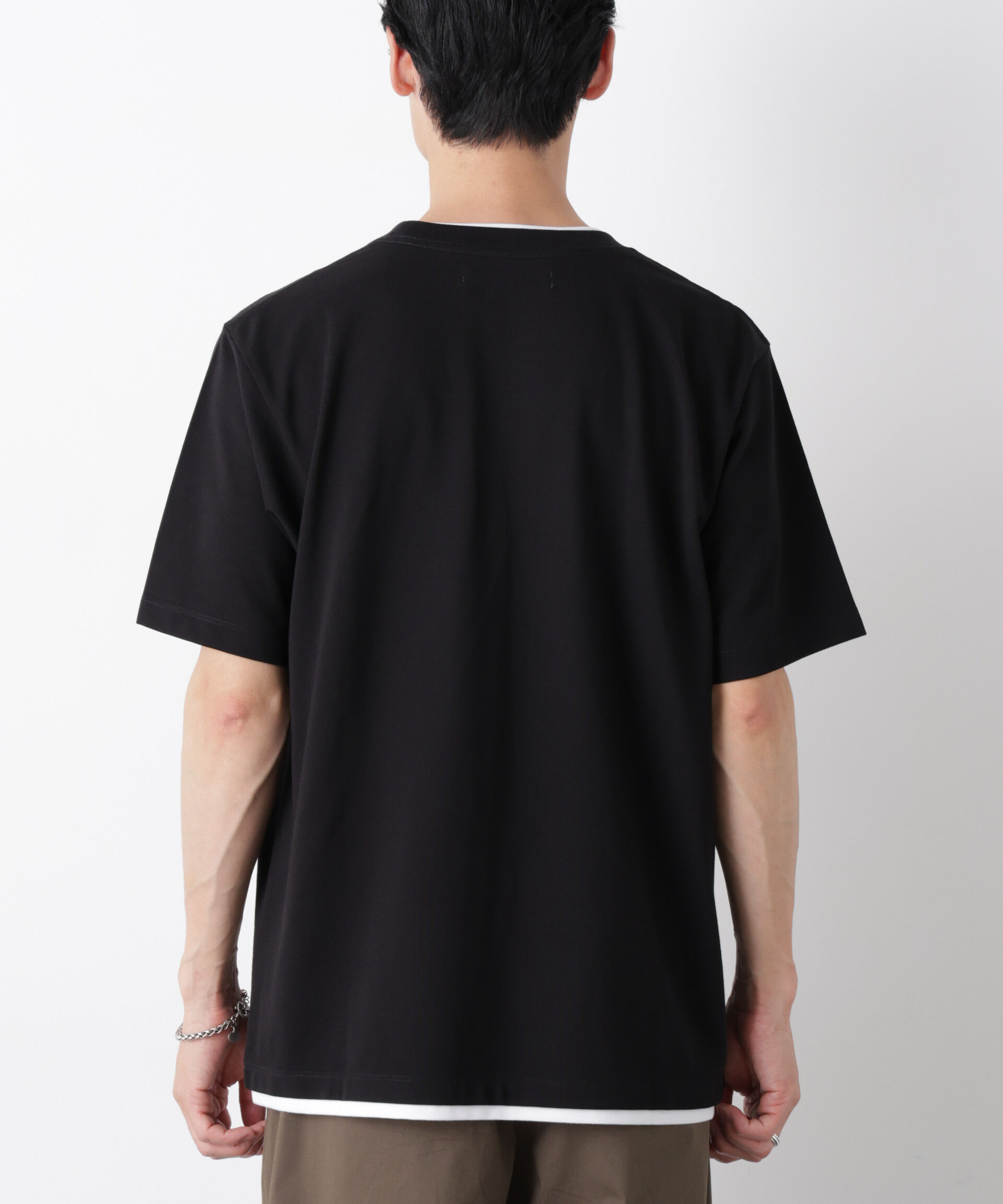 NANO universe「フェイクレイヤード鹿の子Tシャツ 半袖」|Tシャツ・カットソー|