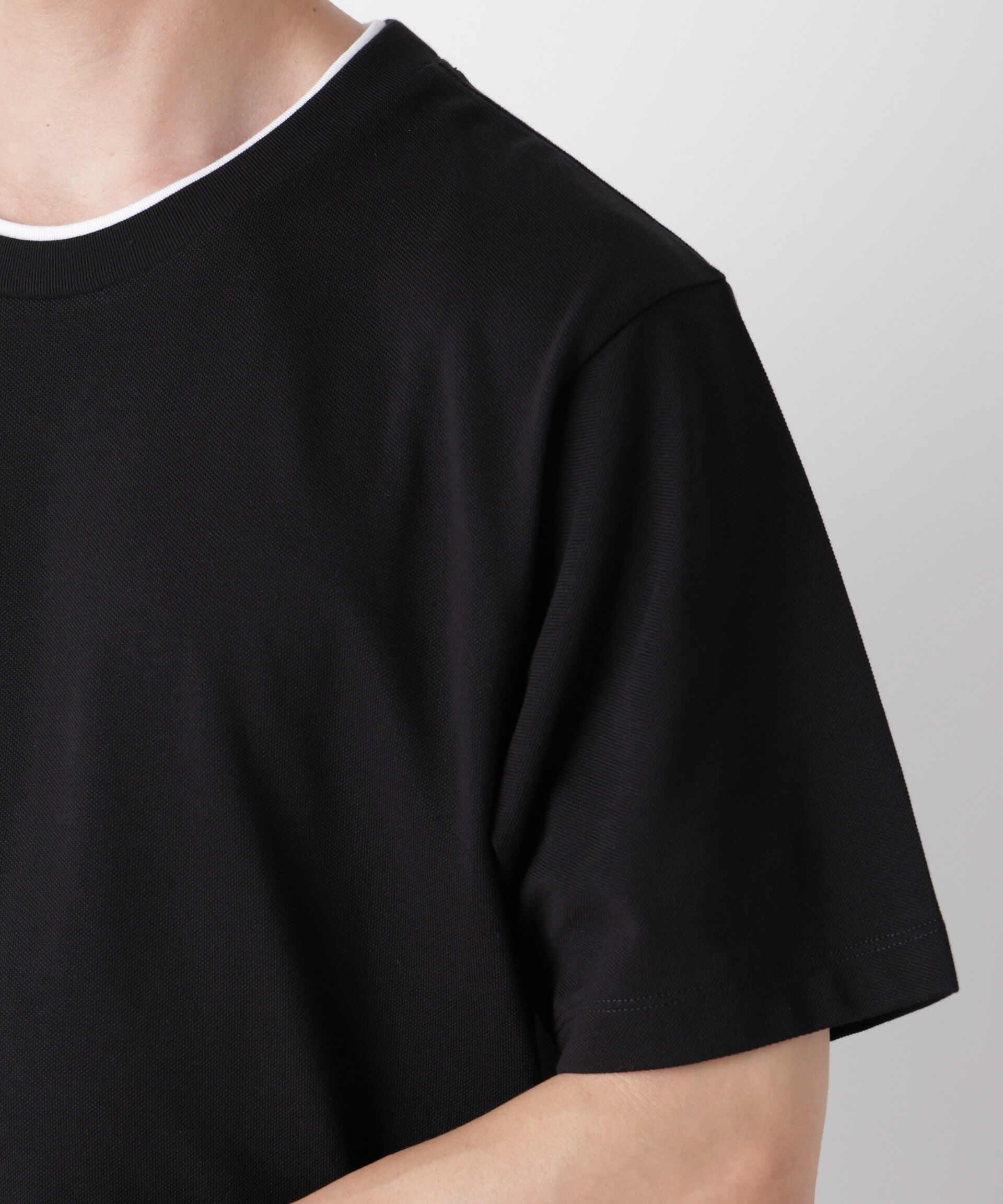 NANO universe「フェイクレイヤード鹿の子Tシャツ 半袖」|Tシャツ・カットソー|