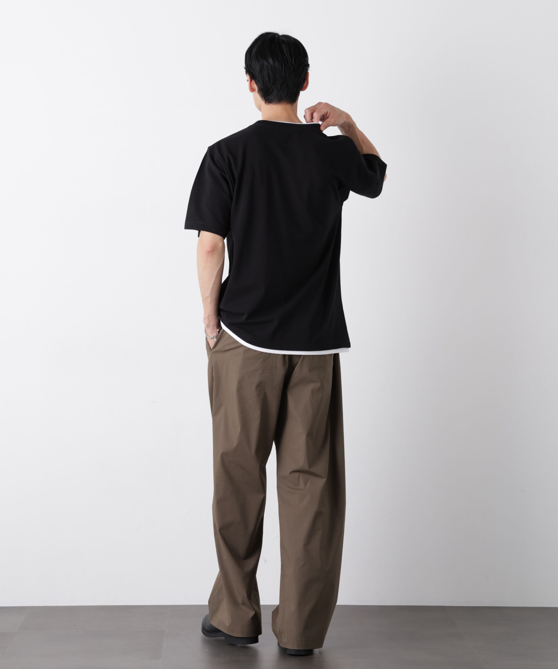 NANO universe「フェイクレイヤード鹿の子Tシャツ 半袖」|Tシャツ・カットソー|