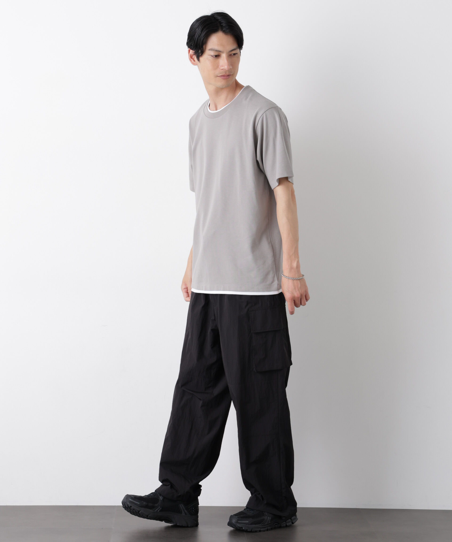 NANO universe「フェイクレイヤード鹿の子Tシャツ 半袖」|Tシャツ・カットソー|