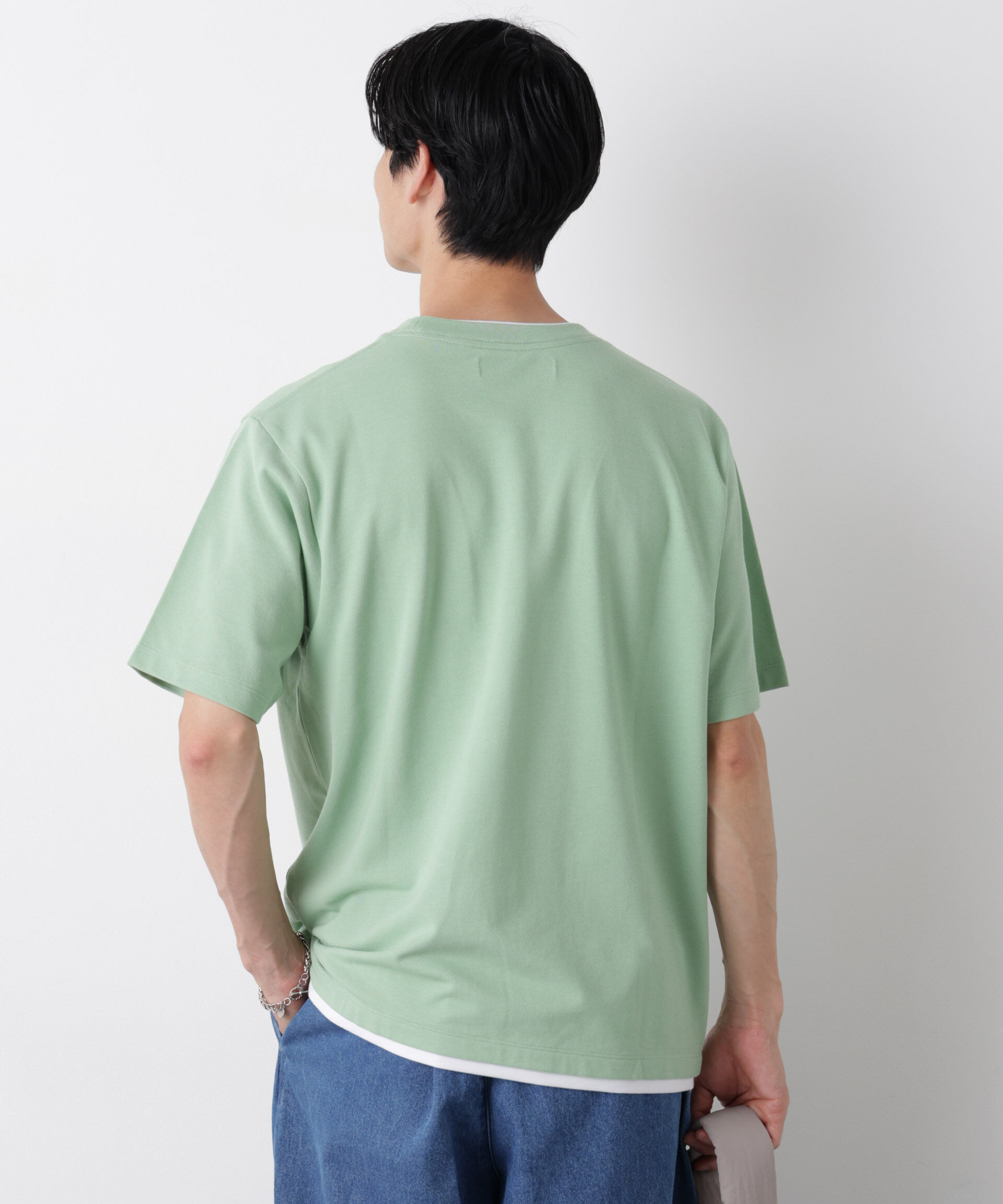 NANO universe「フェイクレイヤード鹿の子Tシャツ 半袖」|Tシャツ・カットソー|