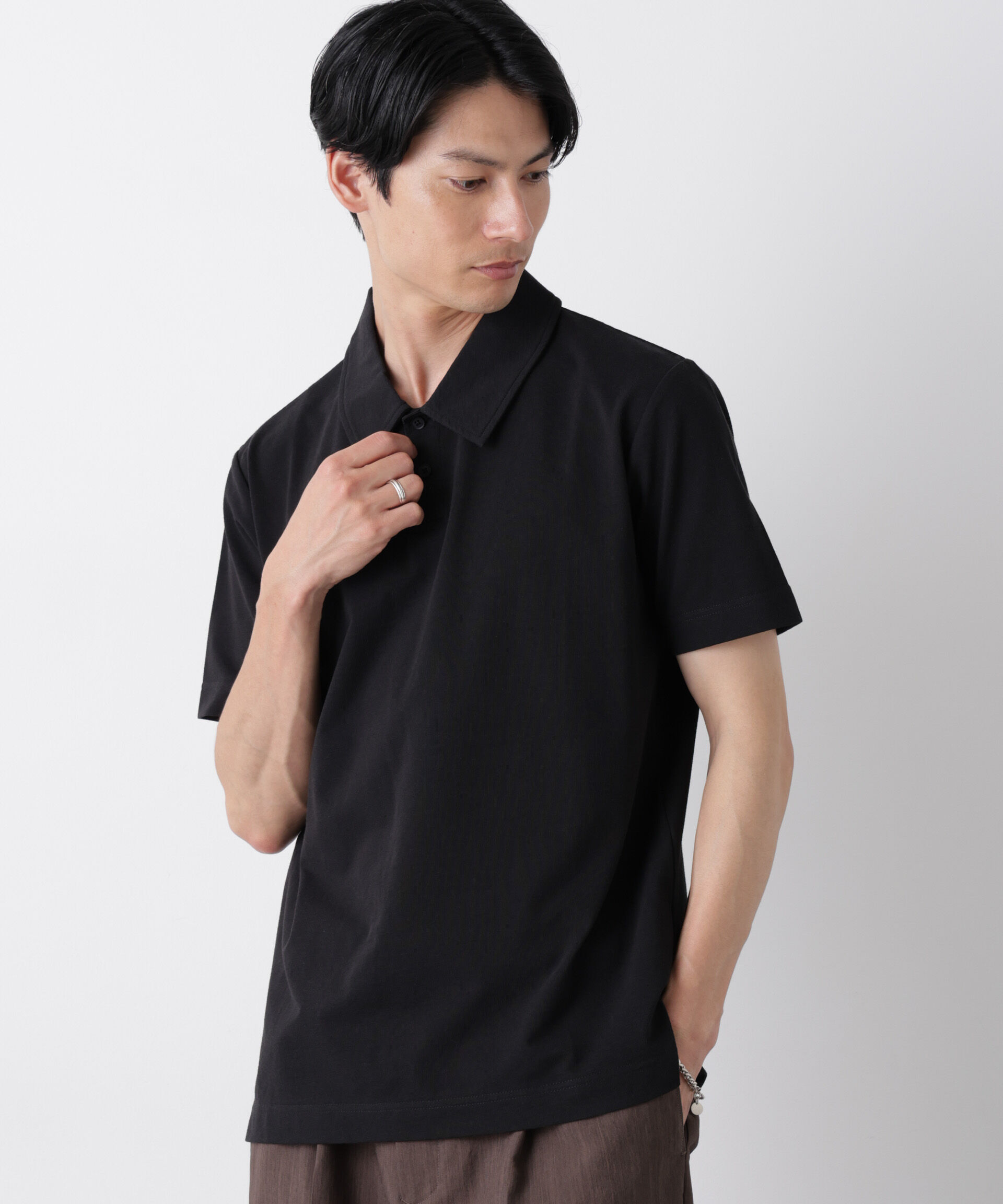 NANO universe「ドライ天竺ポロシャツ 半袖」|Tシャツ・カットソー|